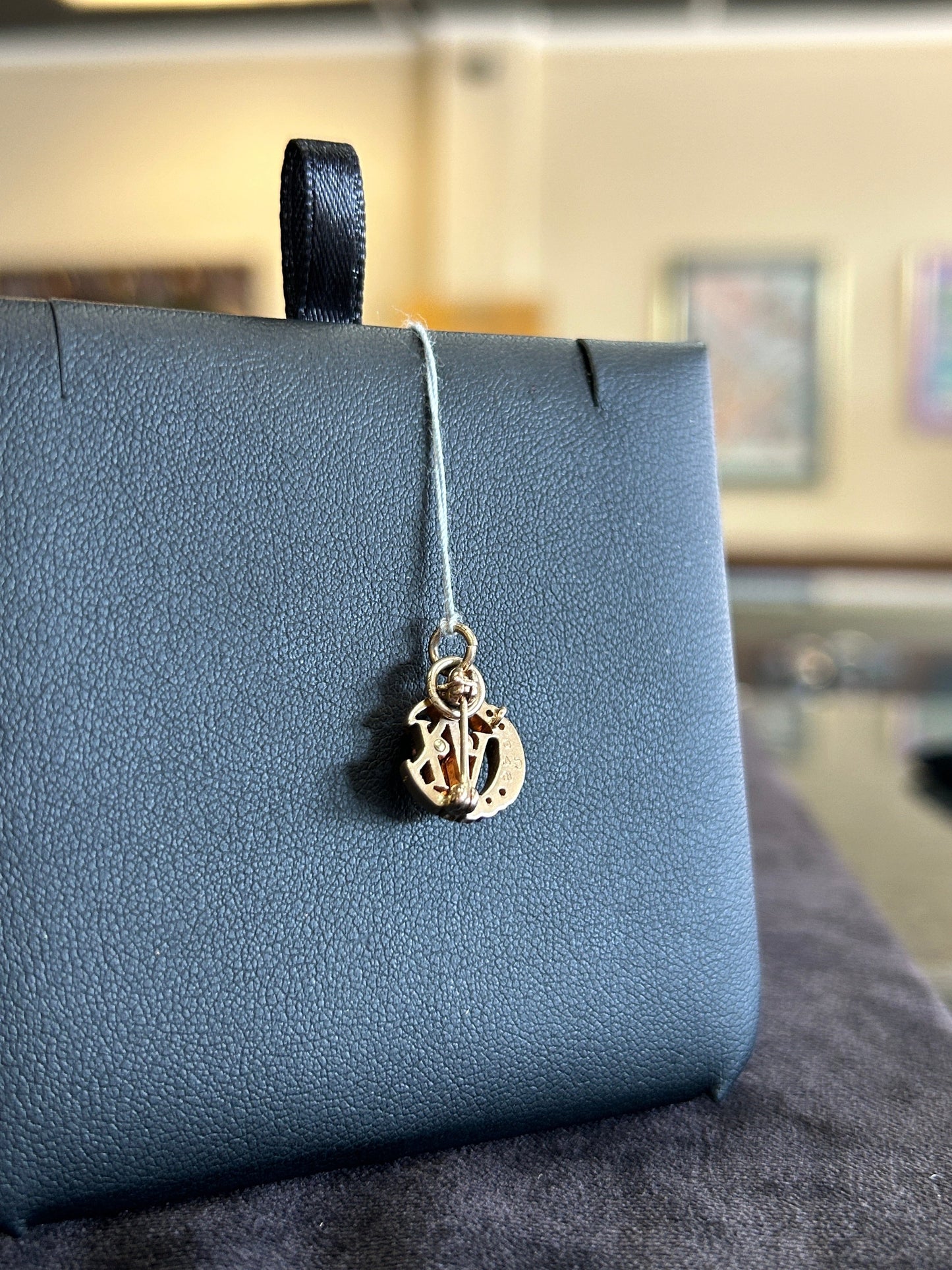 Vintage Sorority Pin/ Charm Yellow Gold with Opal Stones