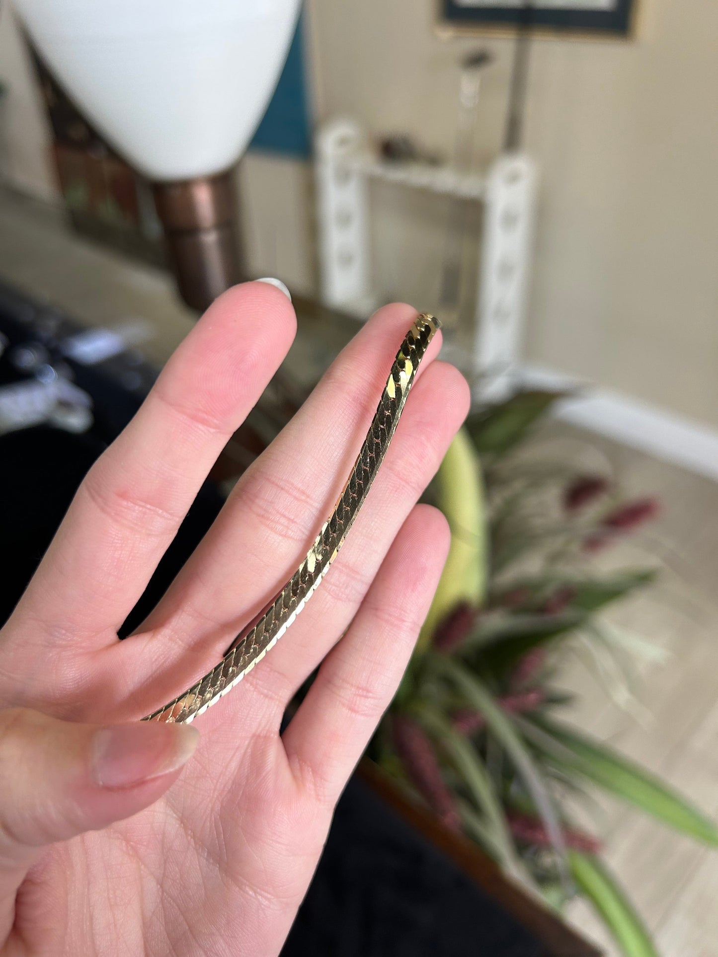 Herringbone Yellow Gold Chain  16in 4mm