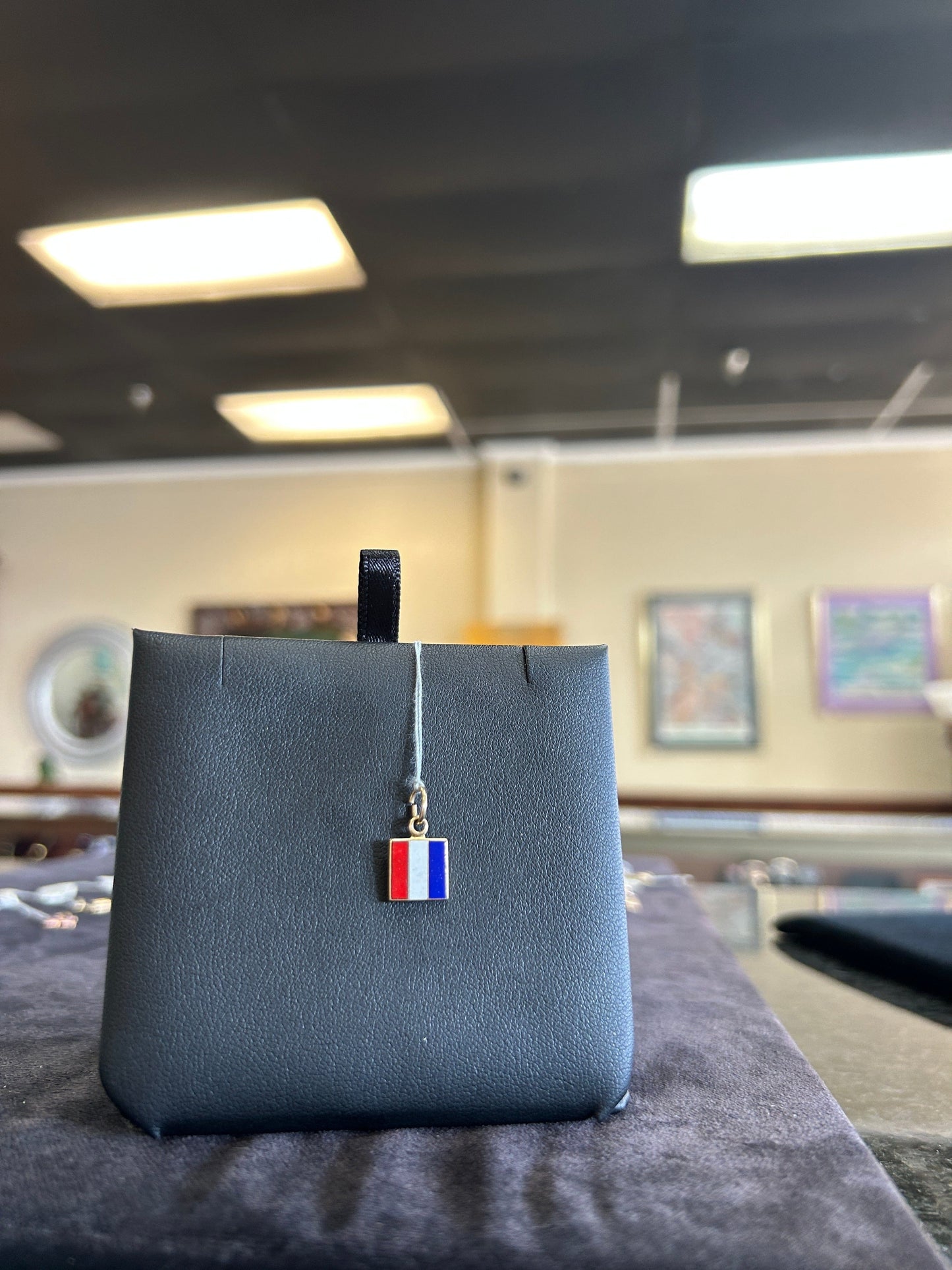 Nautical Flag for T 14kt Gold and Enamel Charm