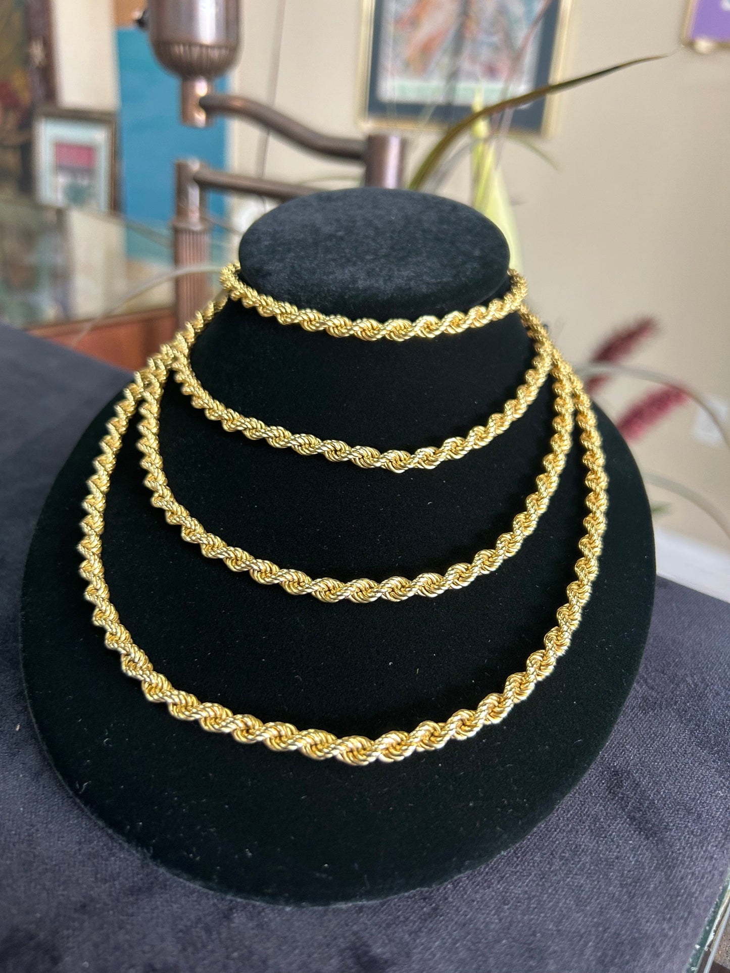 60in Yellow Gold 14kt Rope Chain