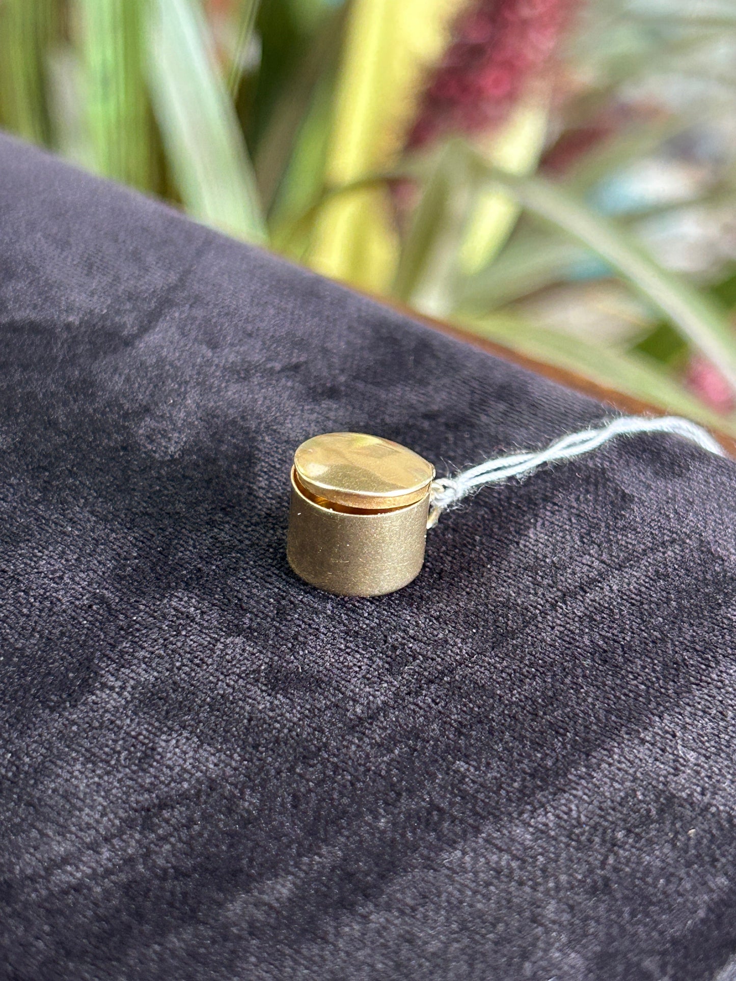 Yellow Gold Canister Charm Open and Closeable