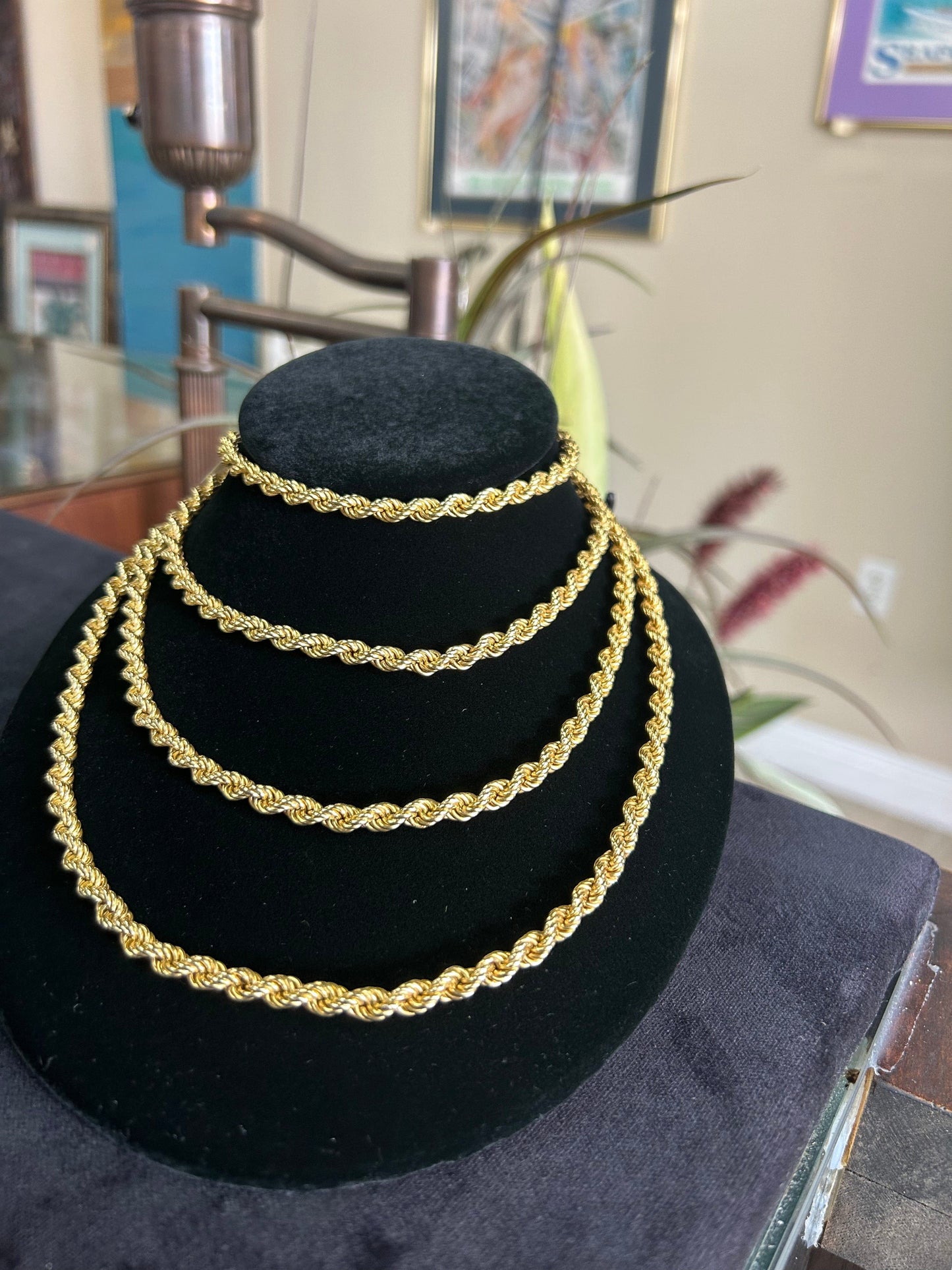 60in Yellow Gold 14kt Rope Chain