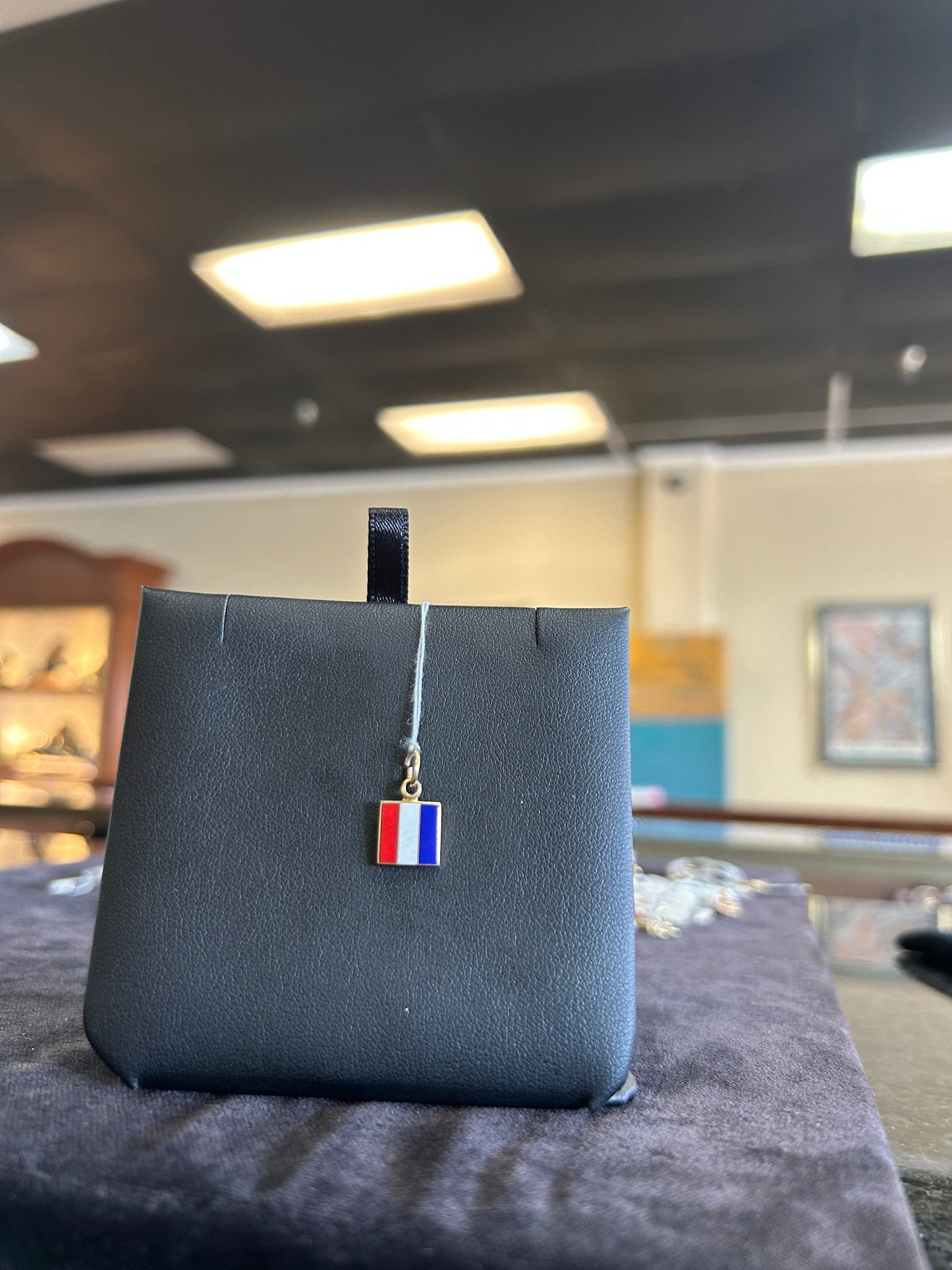 Nautical Flag for T 14kt Gold and Enamel Charm