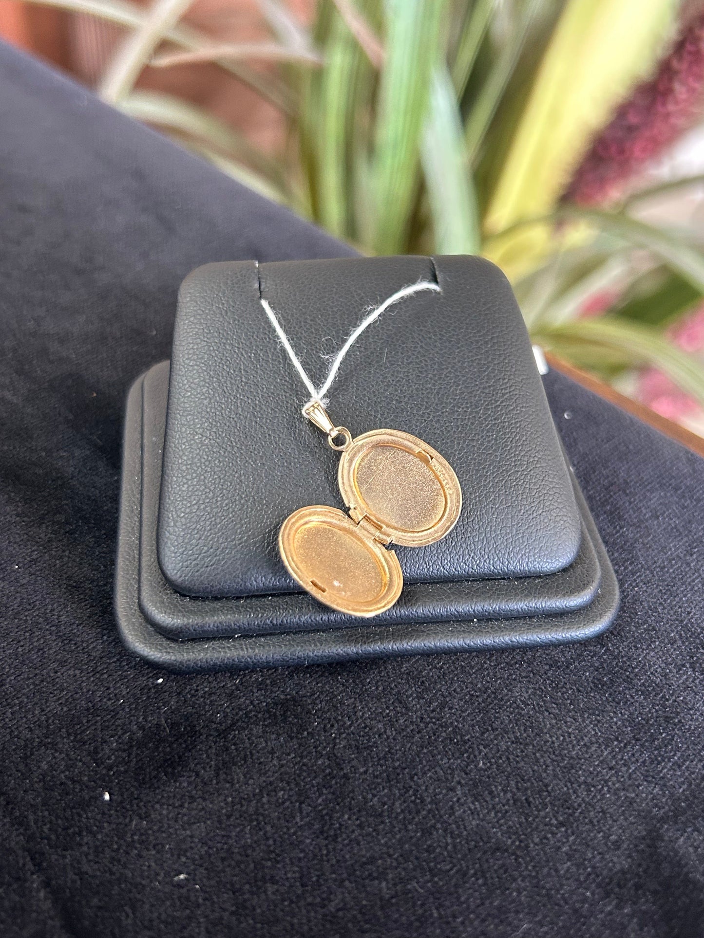 Small Locket with Brushed Gold Detail