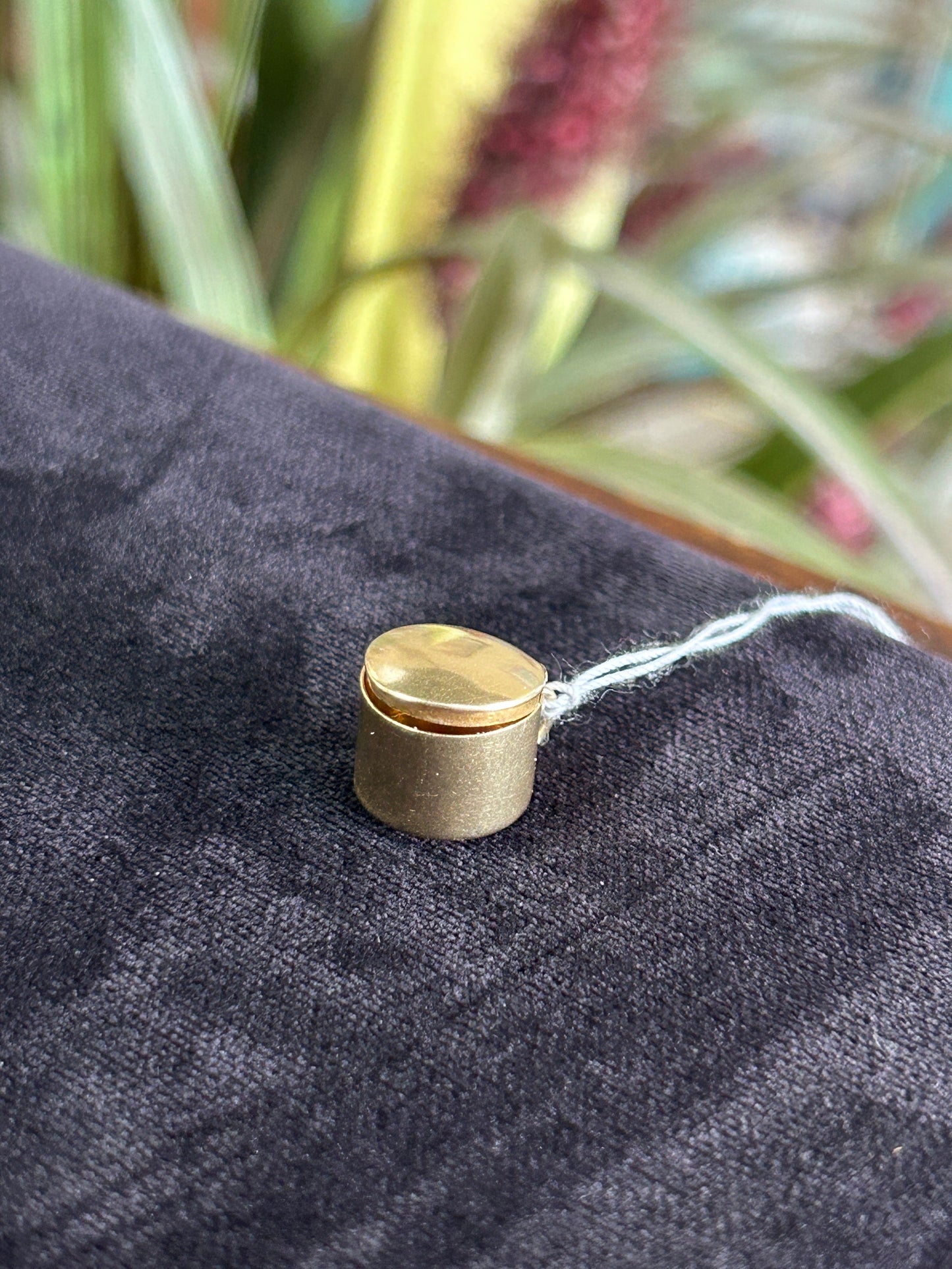Yellow Gold Canister Charm Open and Closeable