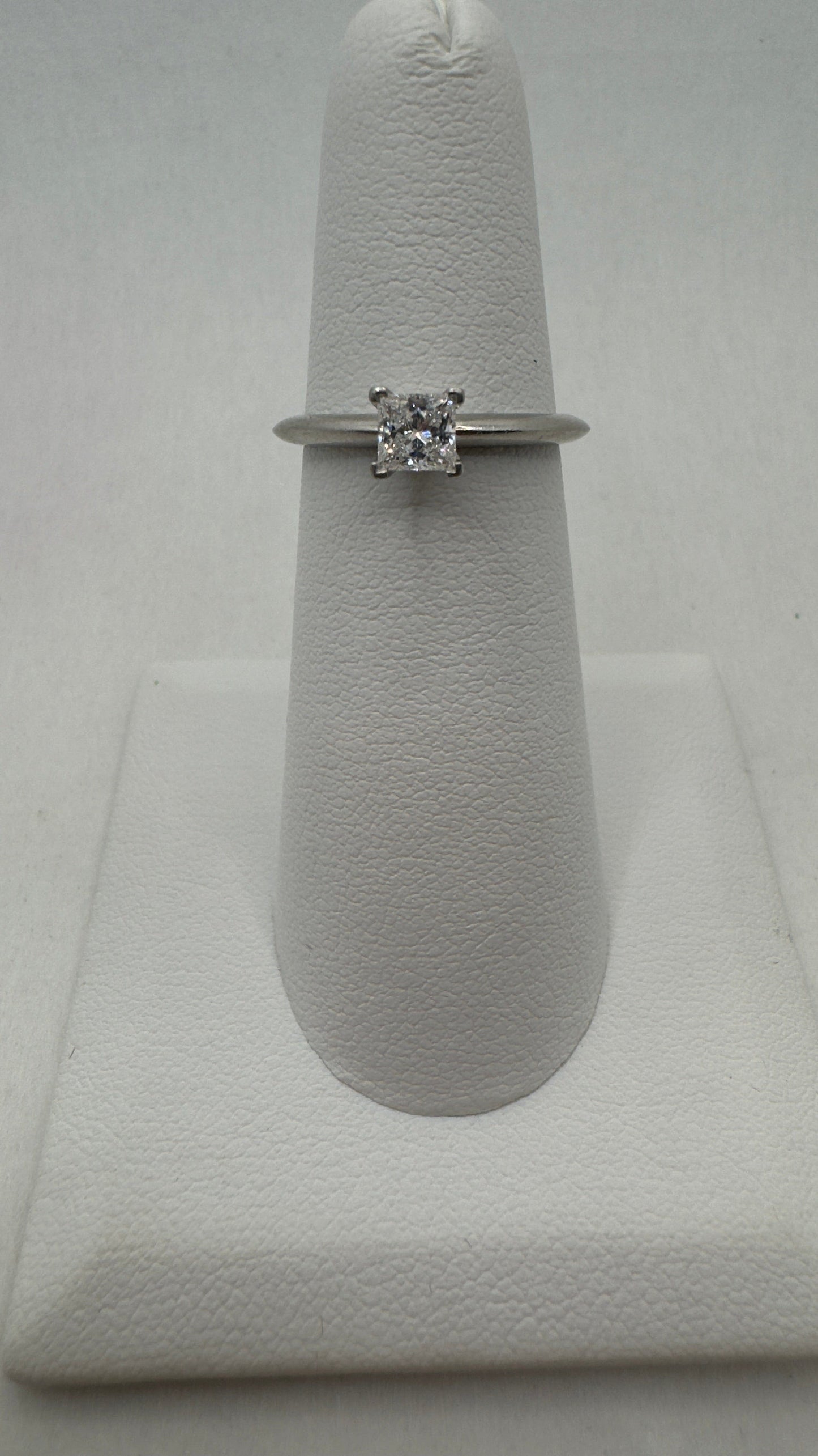 Tiffany & Co Platinum Princess Cut Natural Diamond Engagement Ring