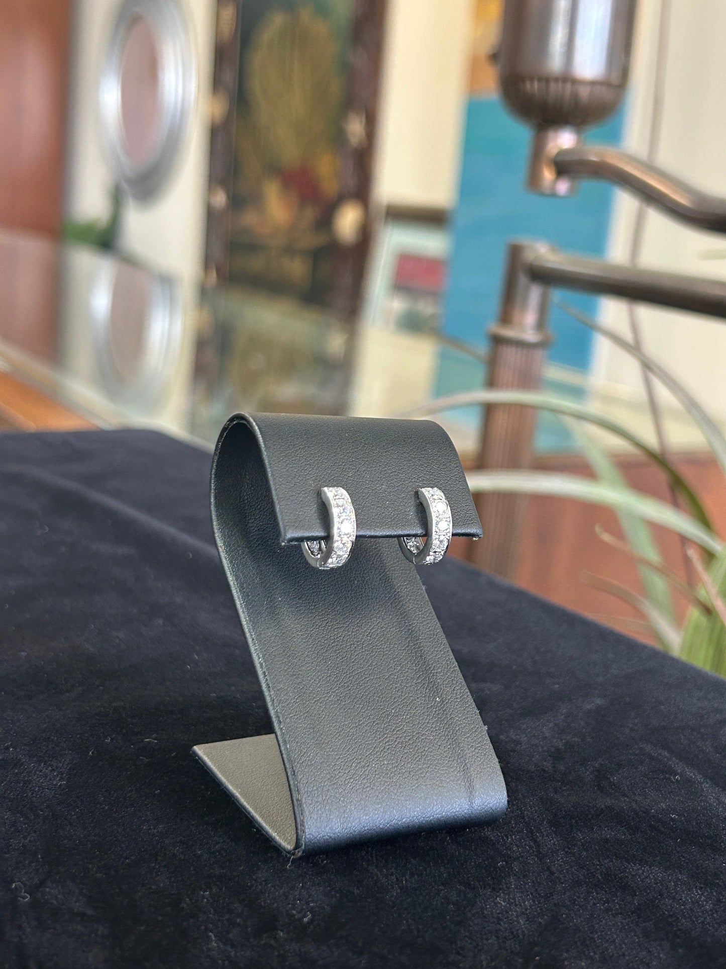 2 Carat Platinum Diamond Huggie Earrings
