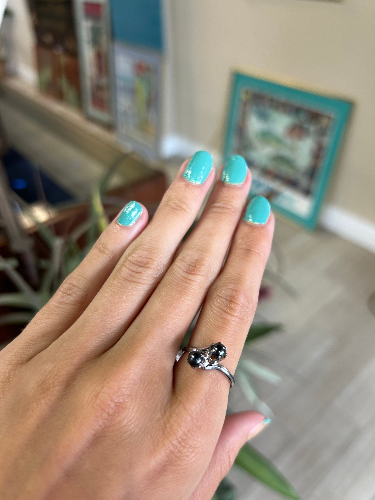 Black Tahitian Pearl Sterling Silver Ring