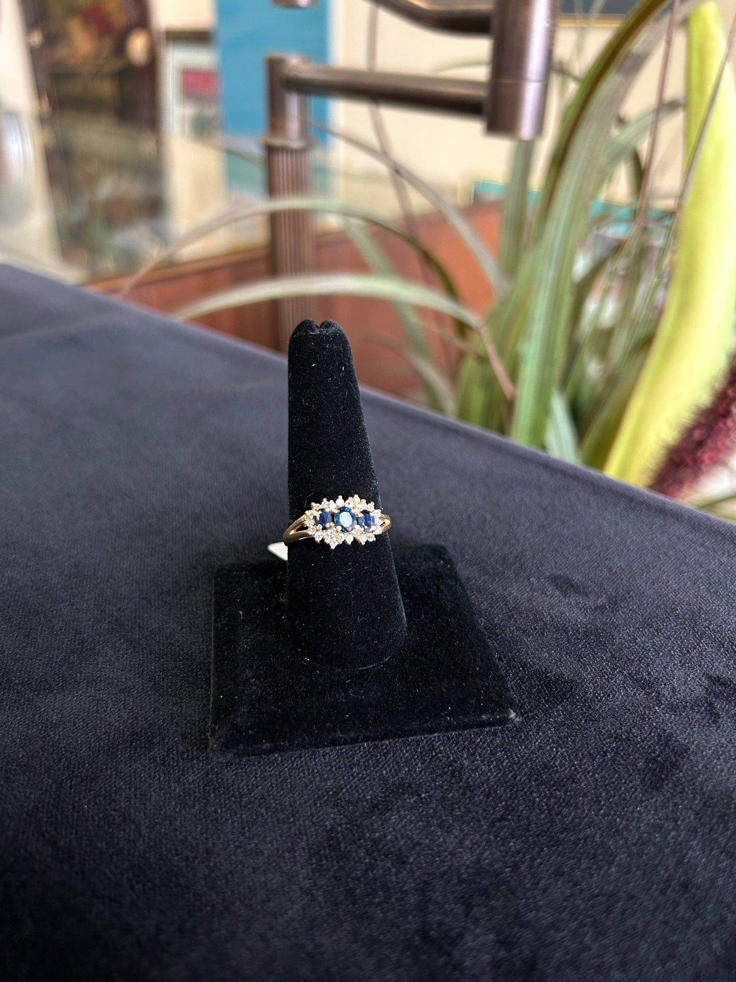 Sapphire and Diamond Yellow Gold Statement Ring