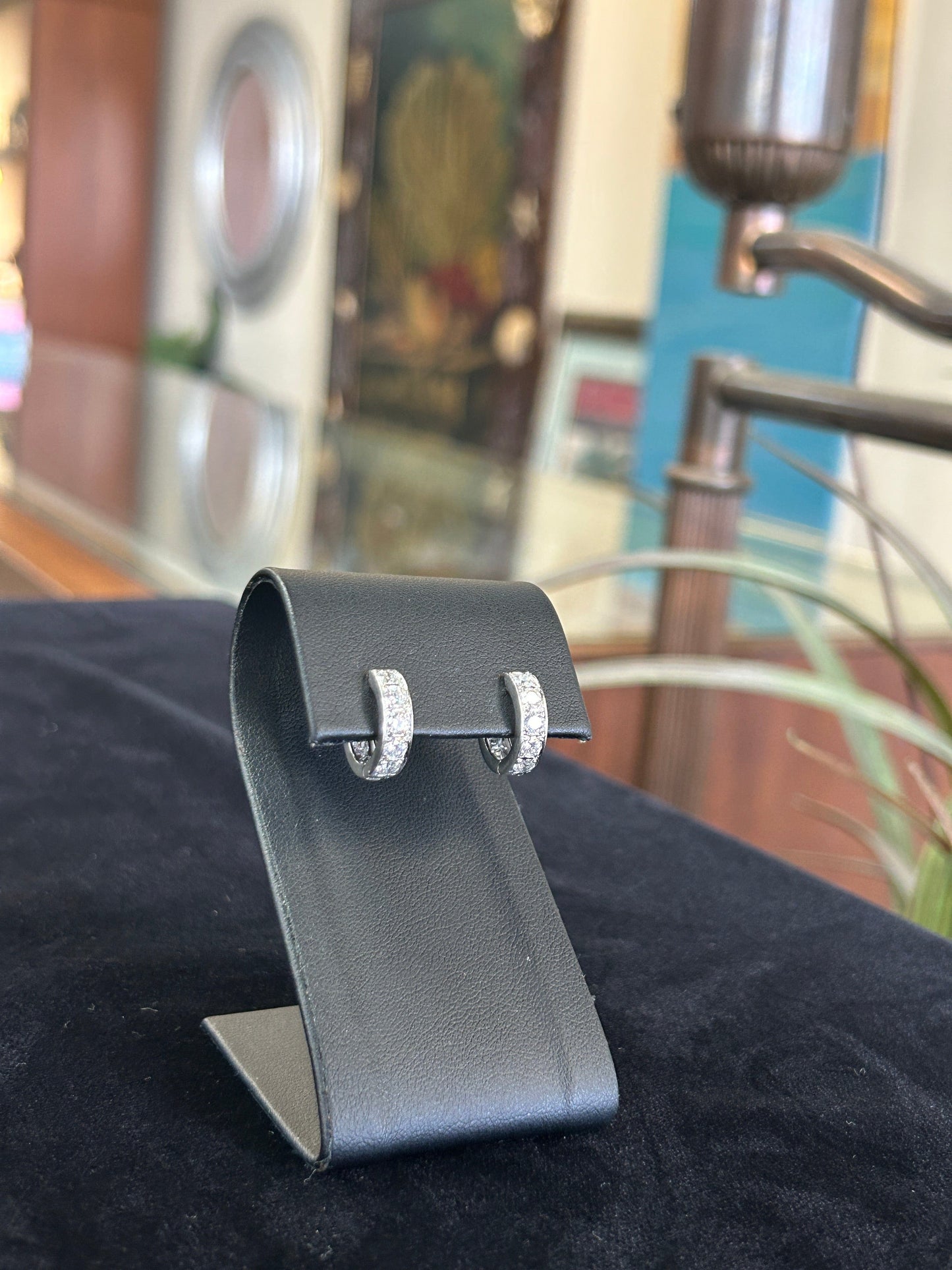 2 Carat Platinum Diamond Huggie Earrings