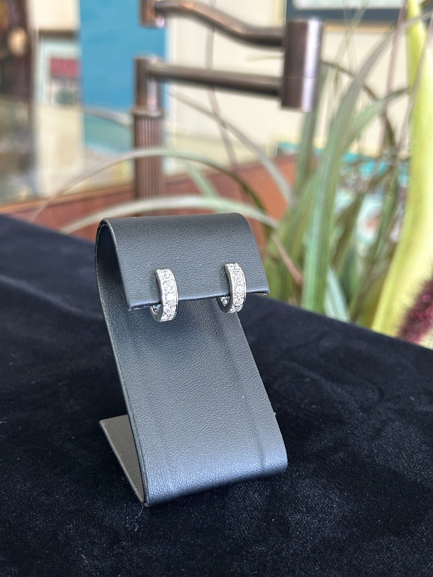 2 Carat Platinum Diamond Huggie Earrings