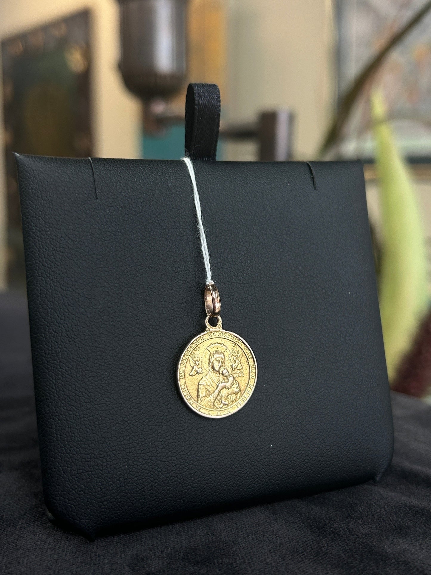 Lady of Perpetual Help Coin Pendant Yellow Gold