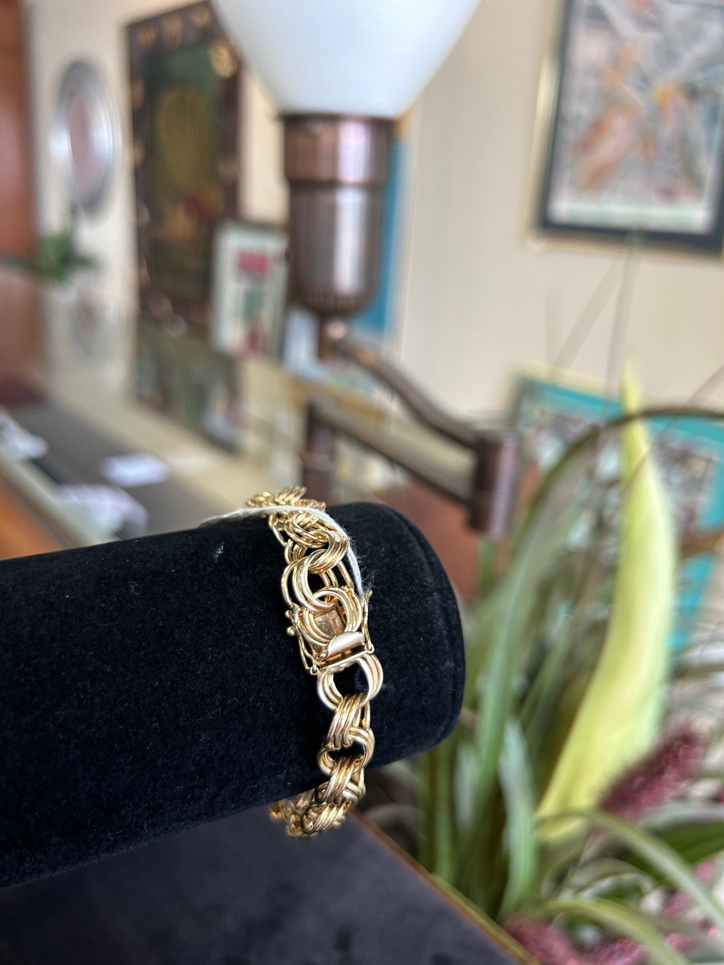 Multi Loop Circle Link Chain Yellow Gold Bracelet 14kt