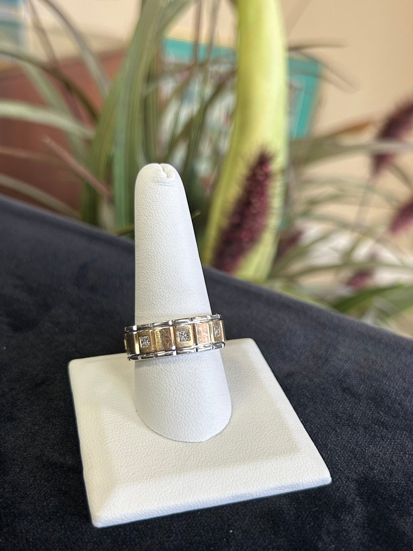 Unique Two-Toned Men's Diamond Band