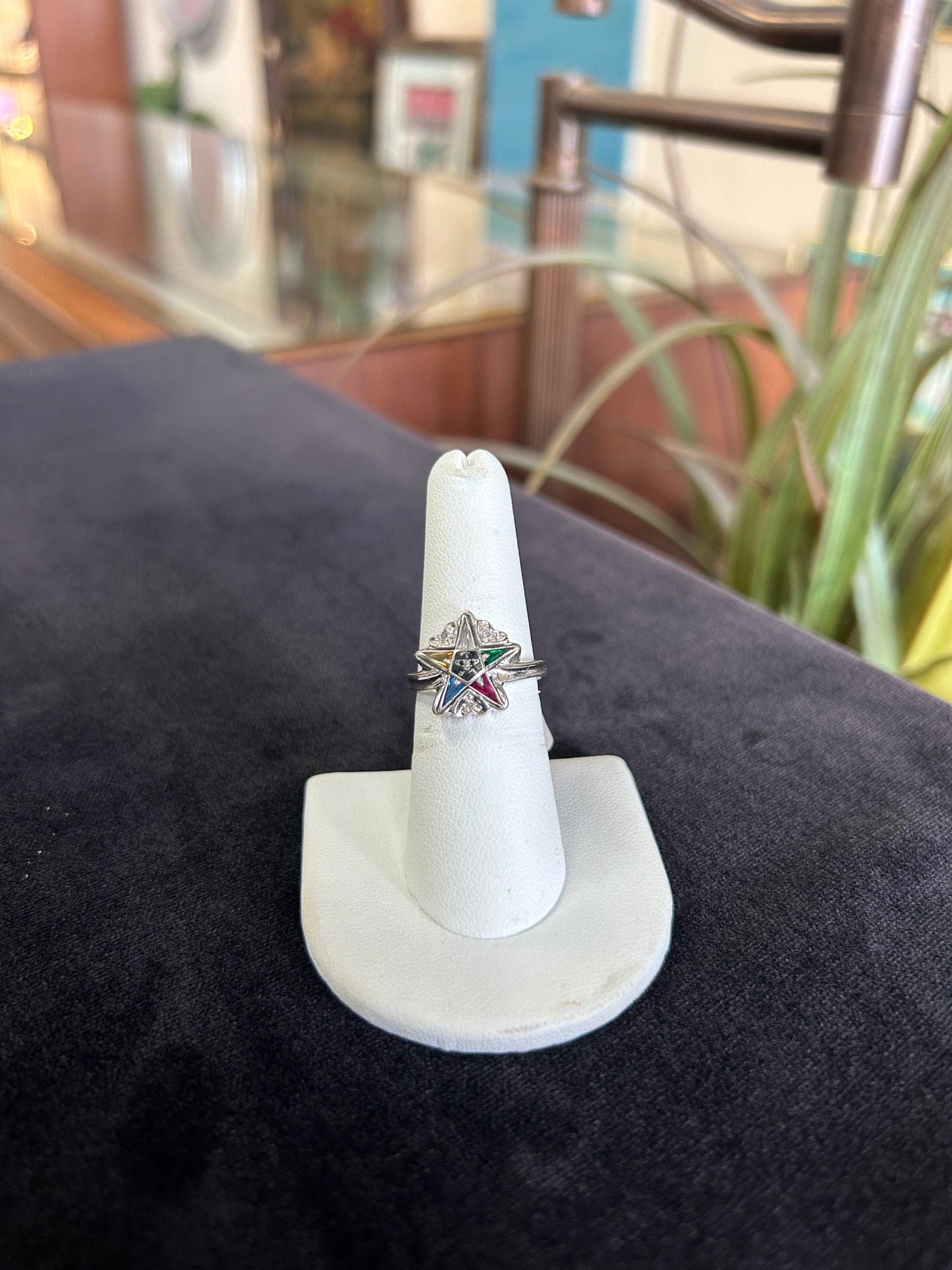 White Gold Women's Eastern Star Ring