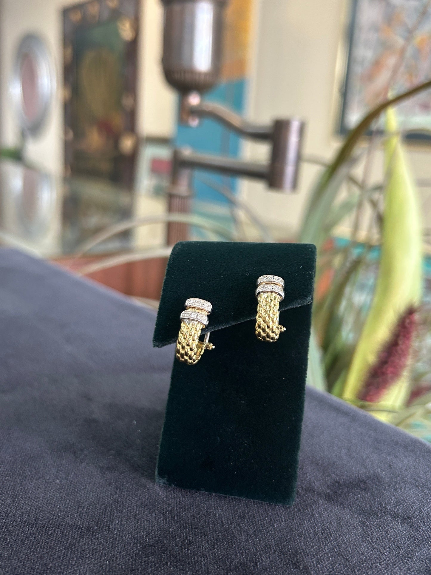 Fope Yellow and White Gold Diamond Earrings