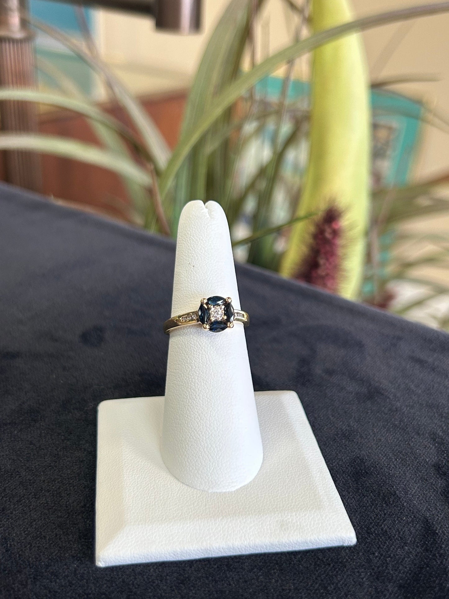 Vintage Style Sapphire and Diamond Ring