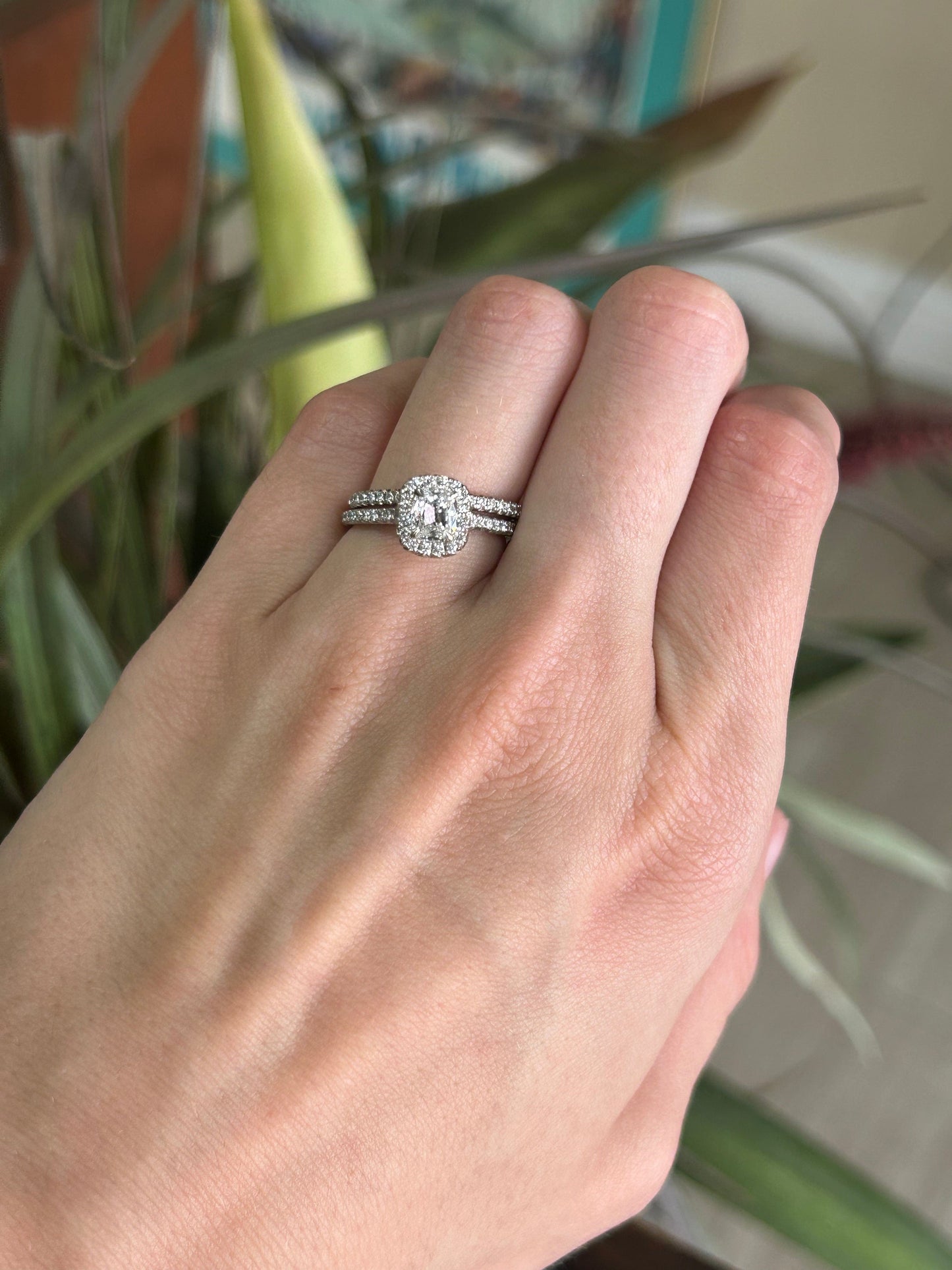 HENRI DAUSSI 1.02CTW F/VS2 Emerald Cut Natural Diamond Engagement Ring Wedding Set