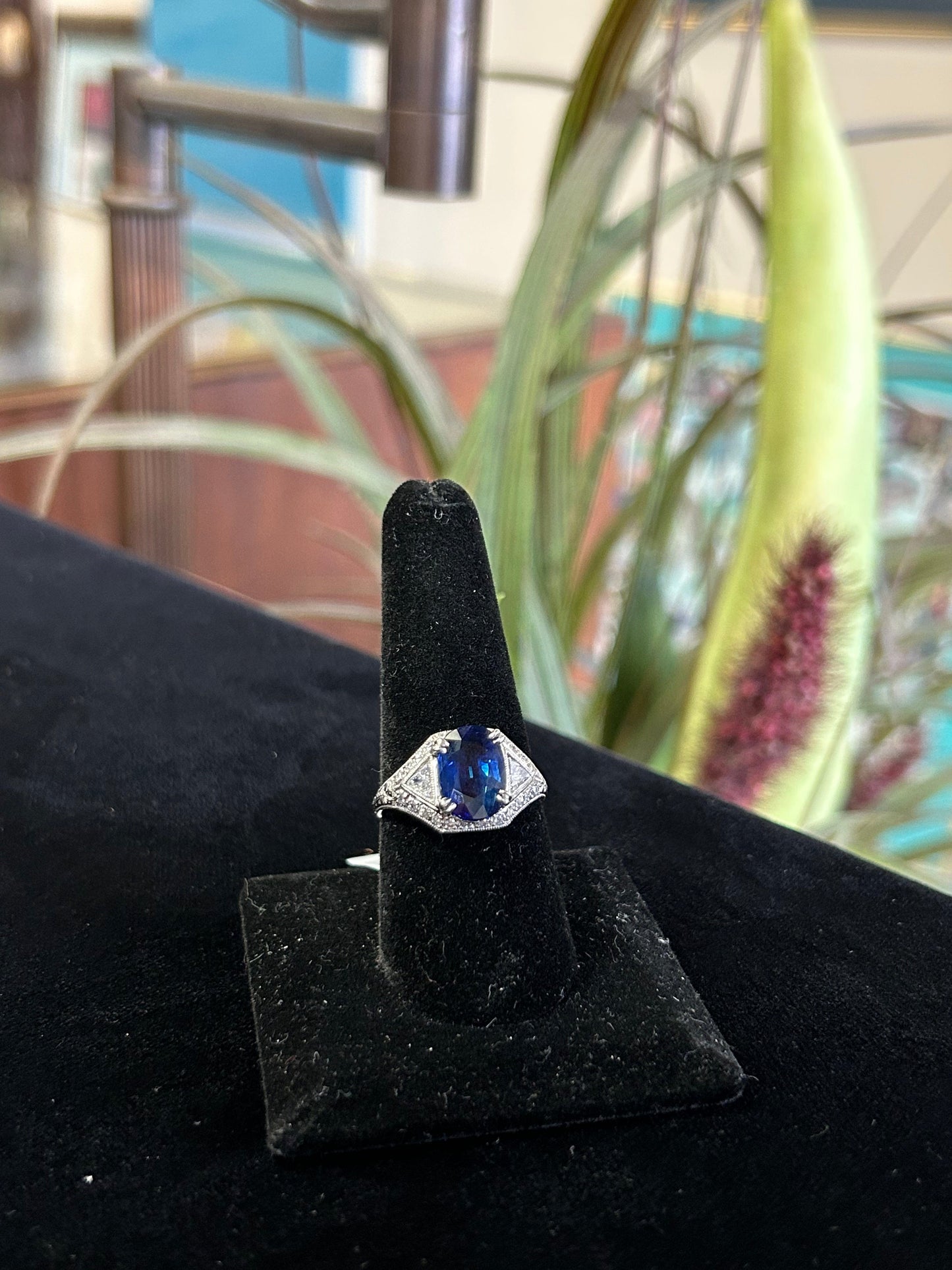 Sheldon Speyer Sapphire and Diamond Engagement Ring