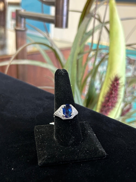 Sheldon Speyer  Sapphire  and  Diamond Engagement Ring