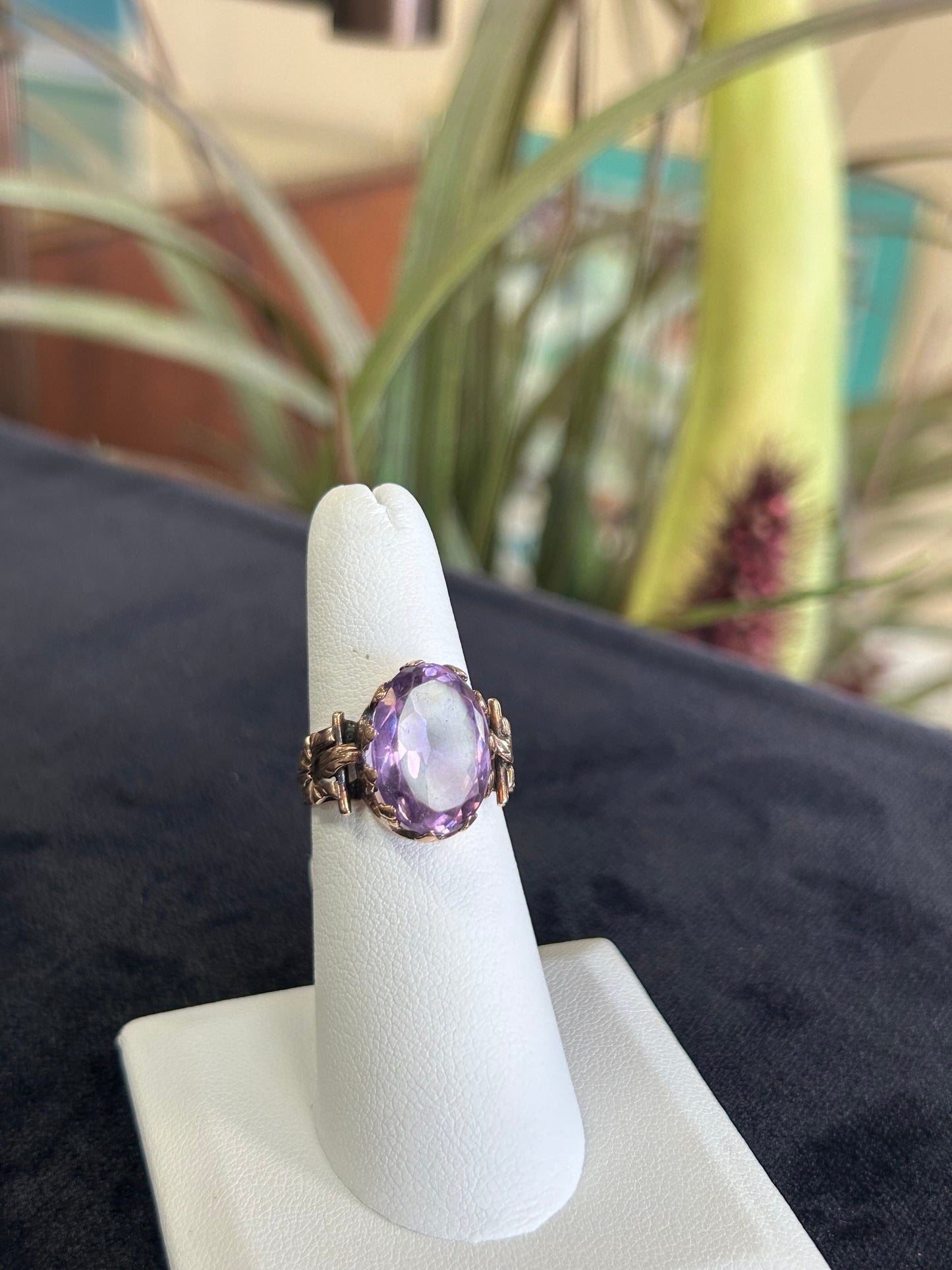 Amethyst Vintage Yellow Gold Ring 