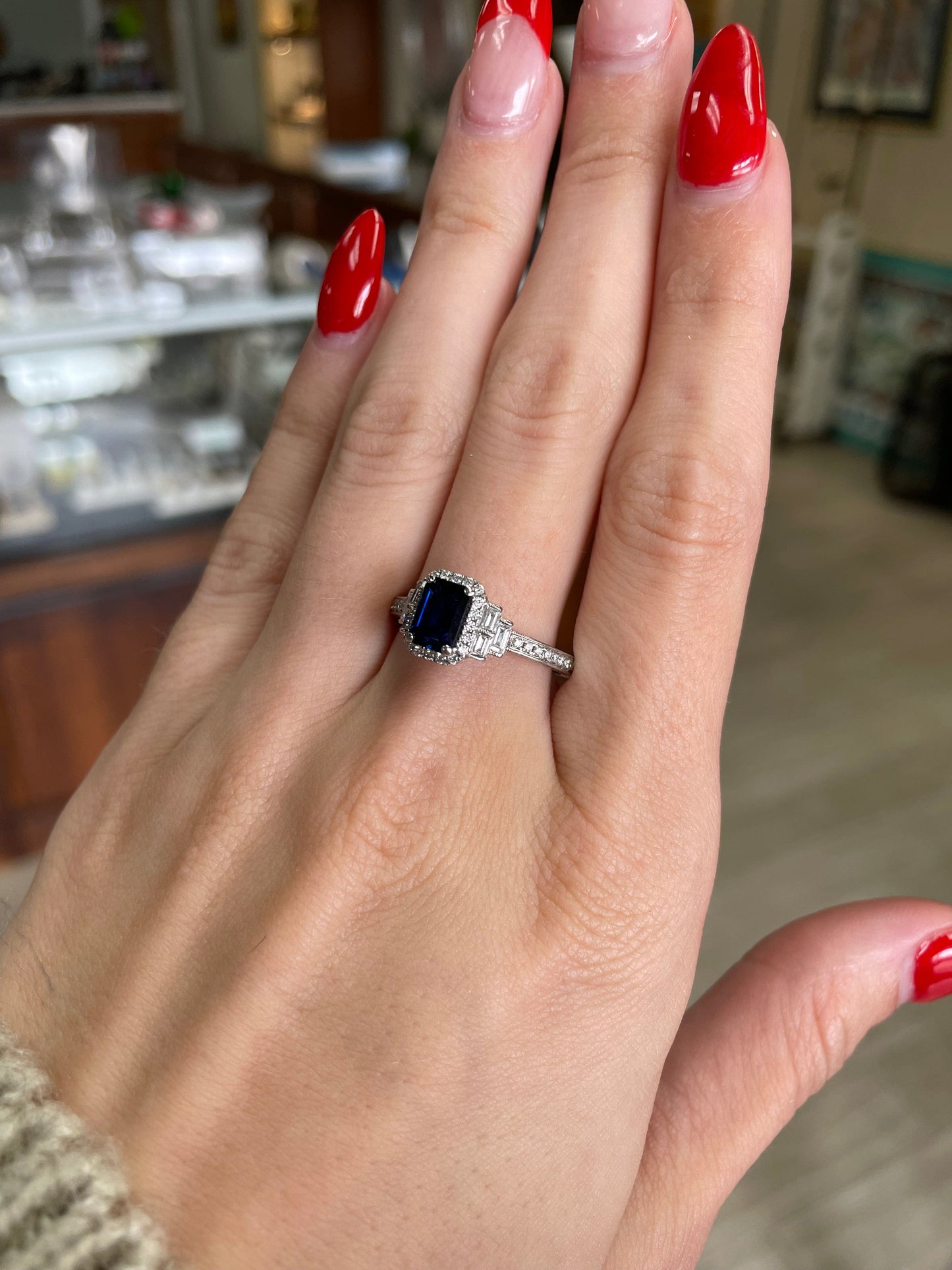 Neil Lane Sapphire Diamond Engagement Ring 1.45CTW Sapphire