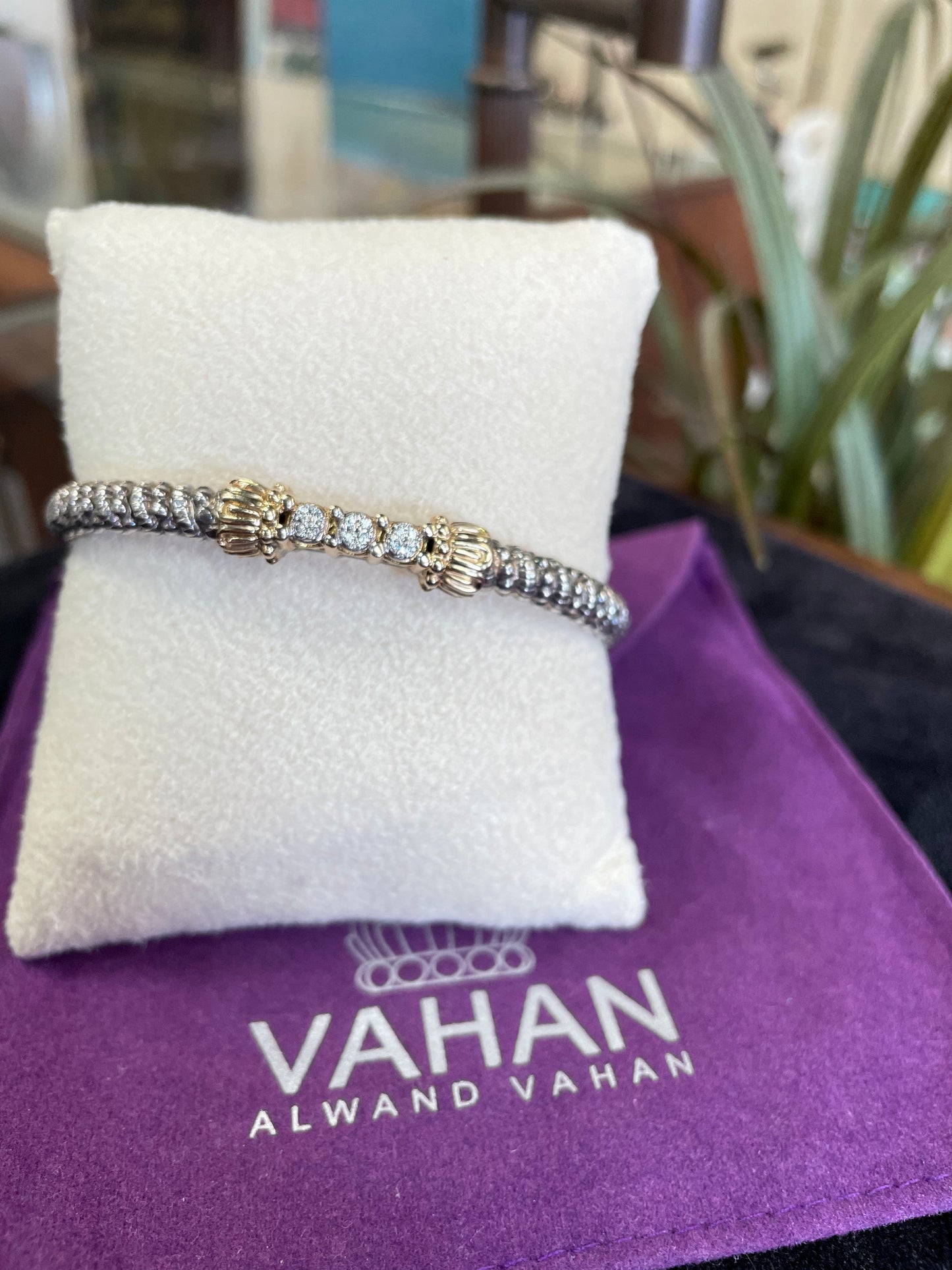 Alwand Vahan Diamond Bar Bangle Bracelet