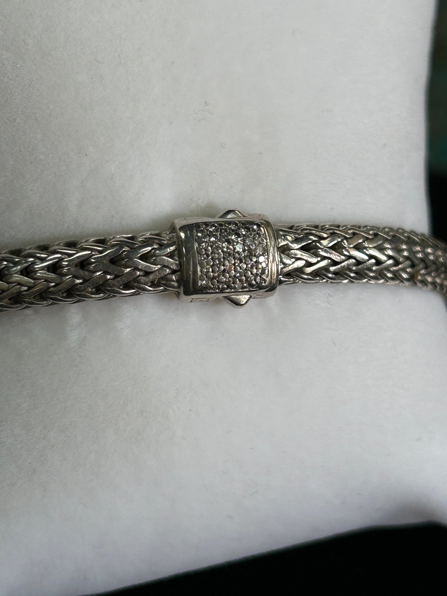 John Hardy Classic Chain Bracelet with Pave Diamonds