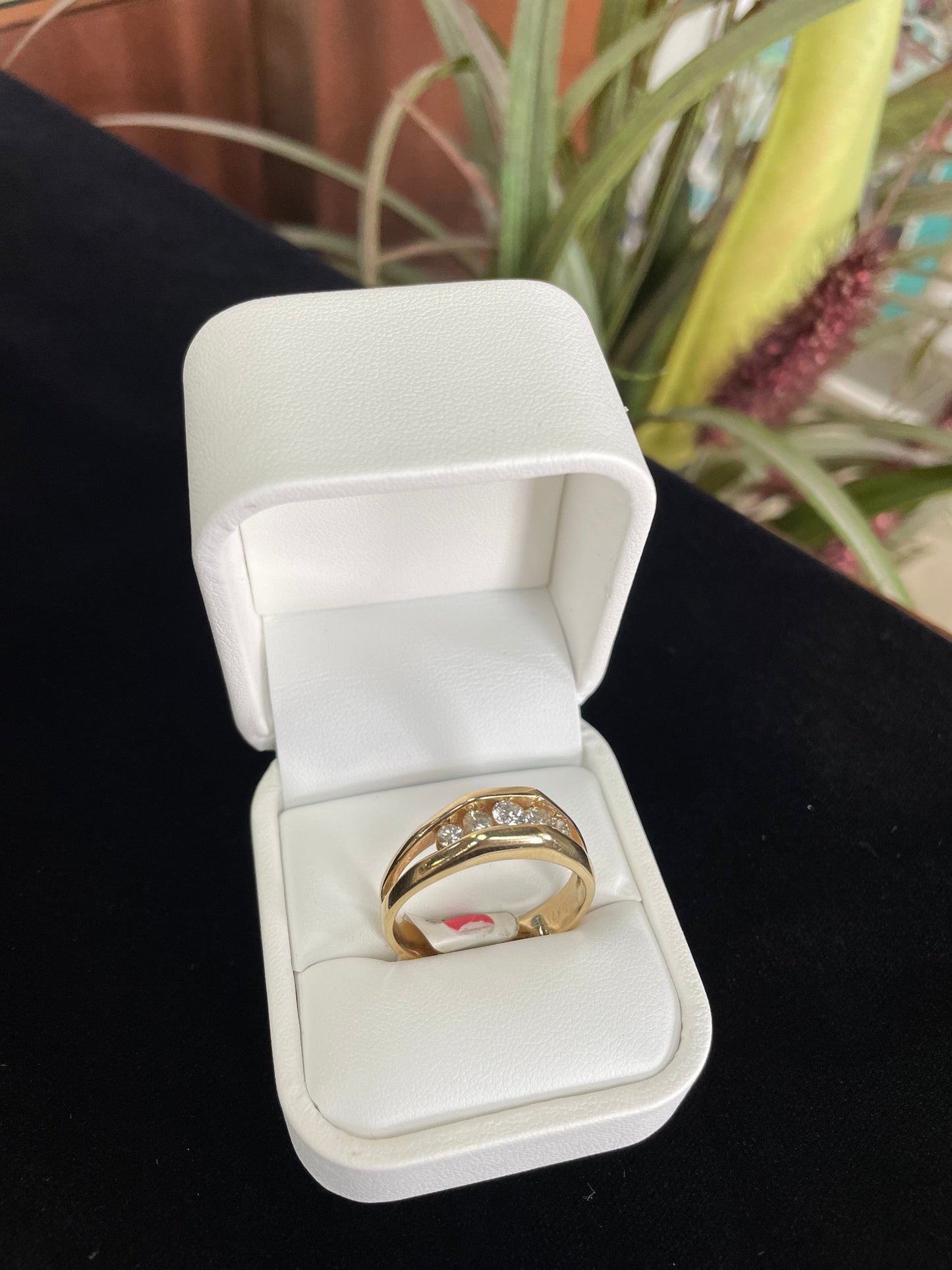 Uniquely Shaped Diamond Band Men's Ring