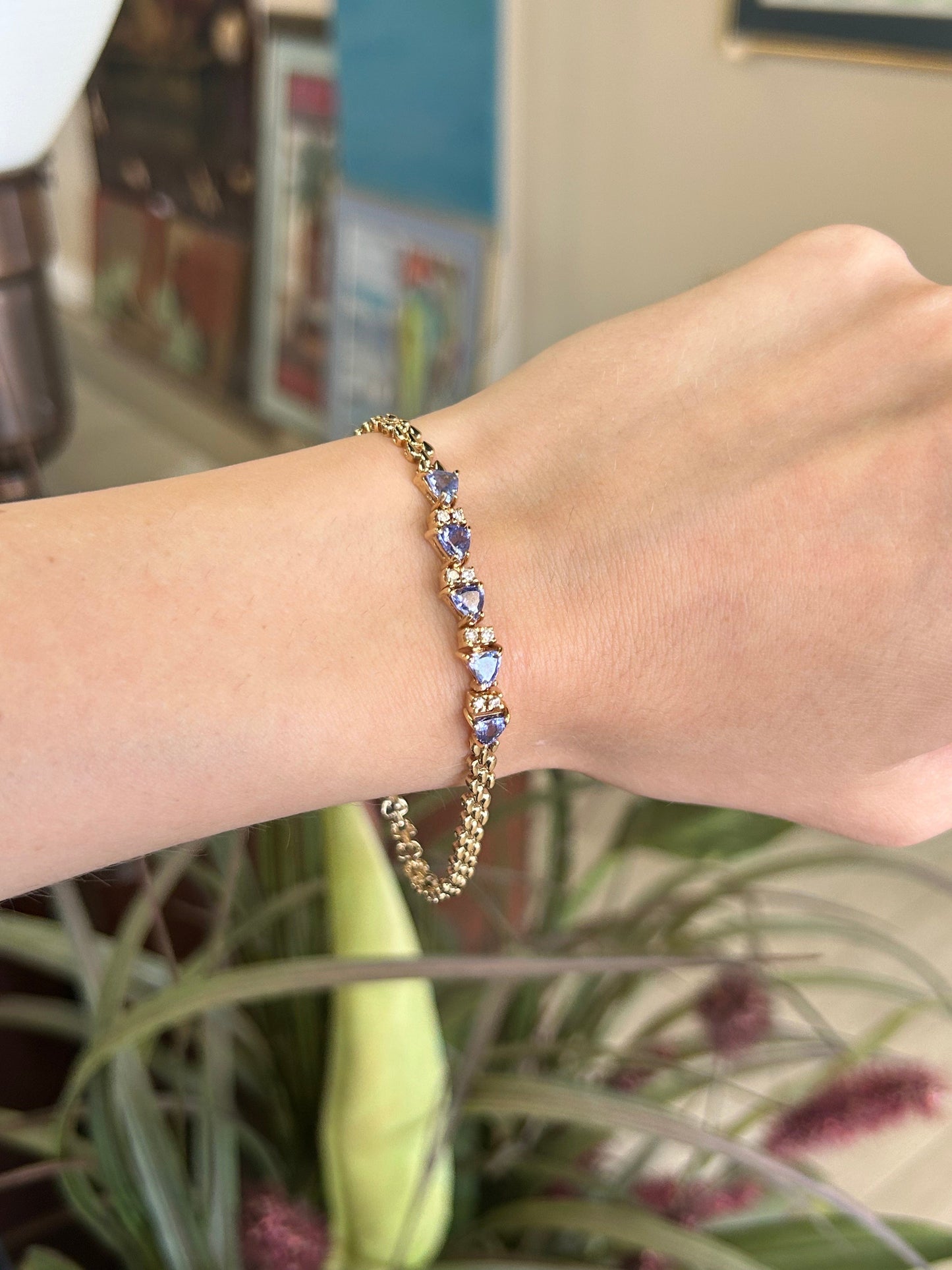 Tanzanite Yellow Gold Bracelet