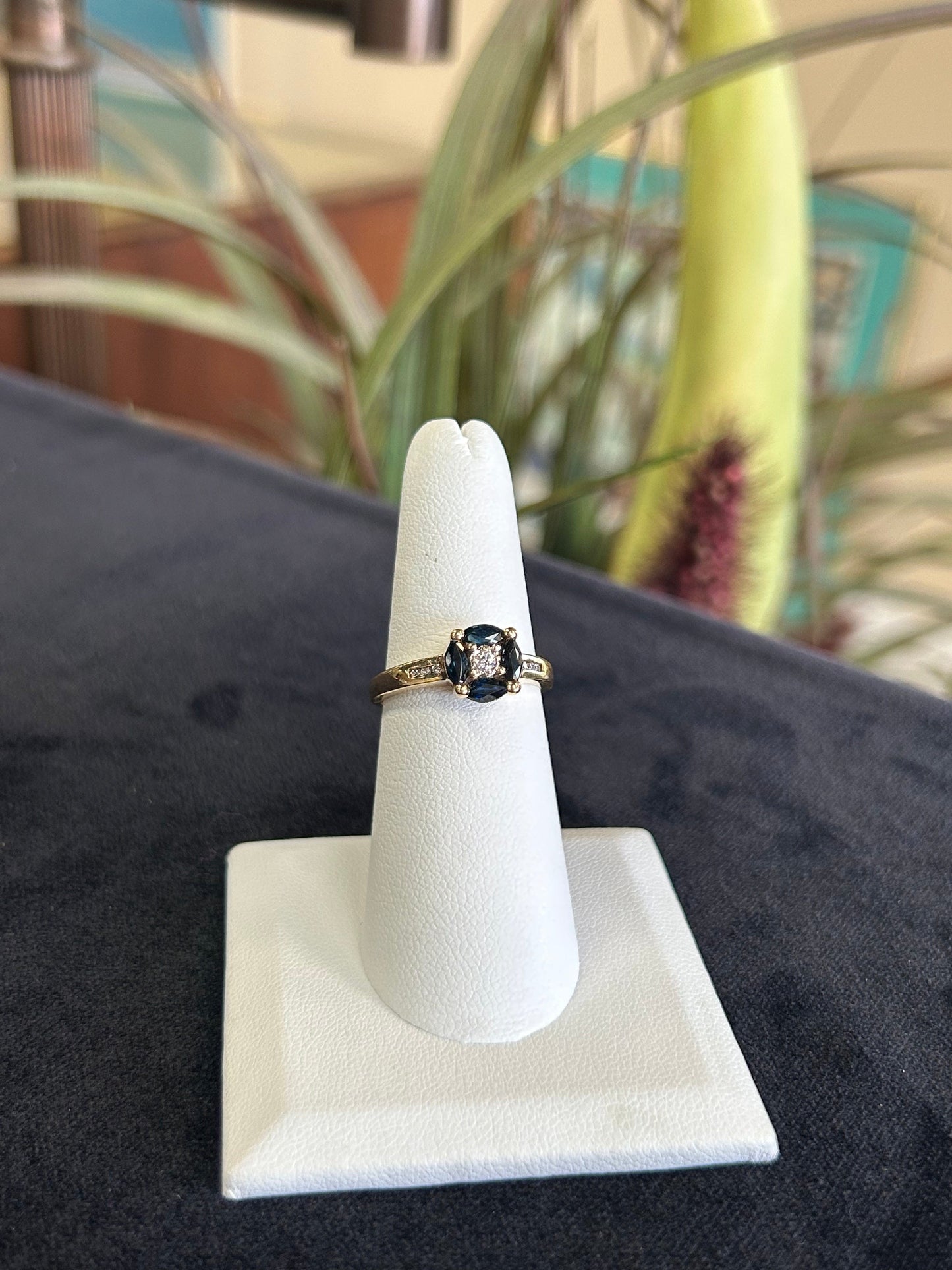 Vintage Style Sapphire and Diamond Ring