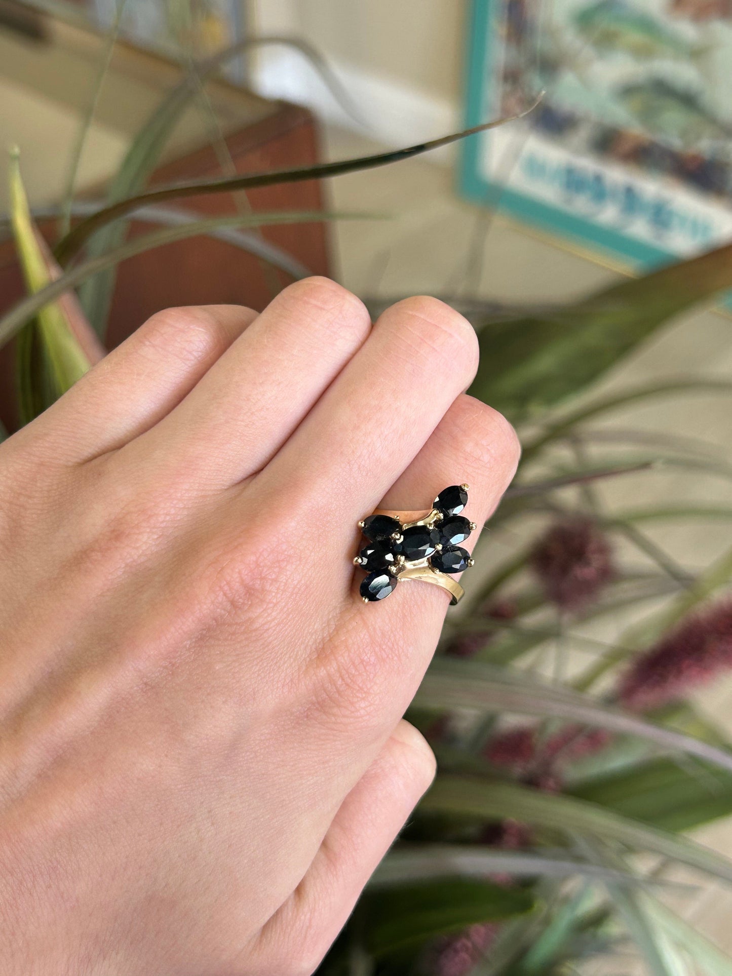 Dark Blue Gemstone Fashion Ring