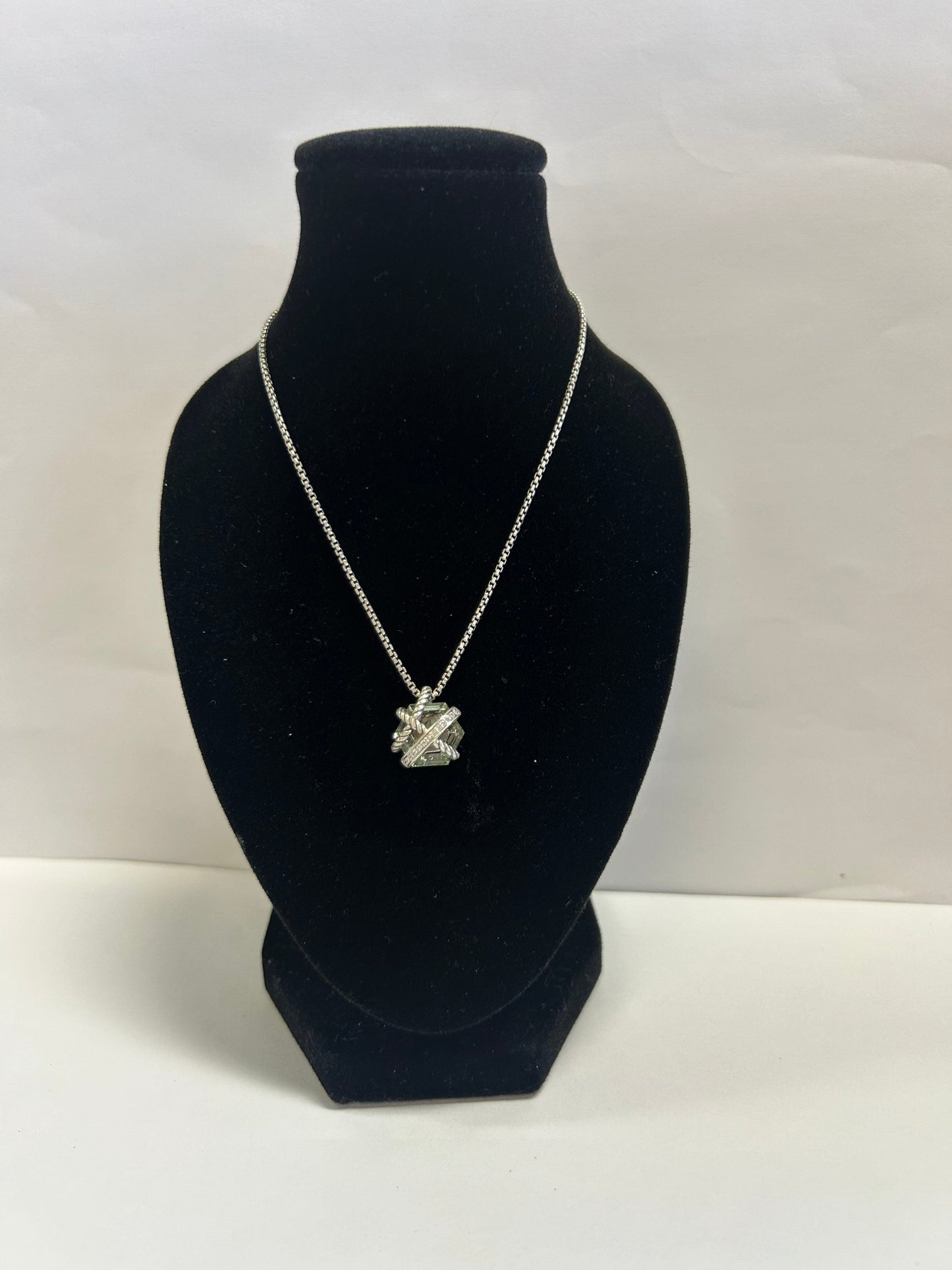David Yurman Prasiolite and Diamond Necklace