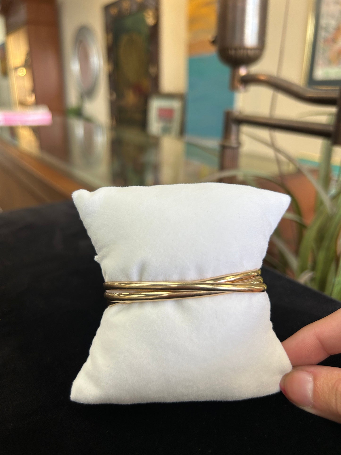 Crossover Solid Gold Cuff Bracelet 14kt Yellow Gold