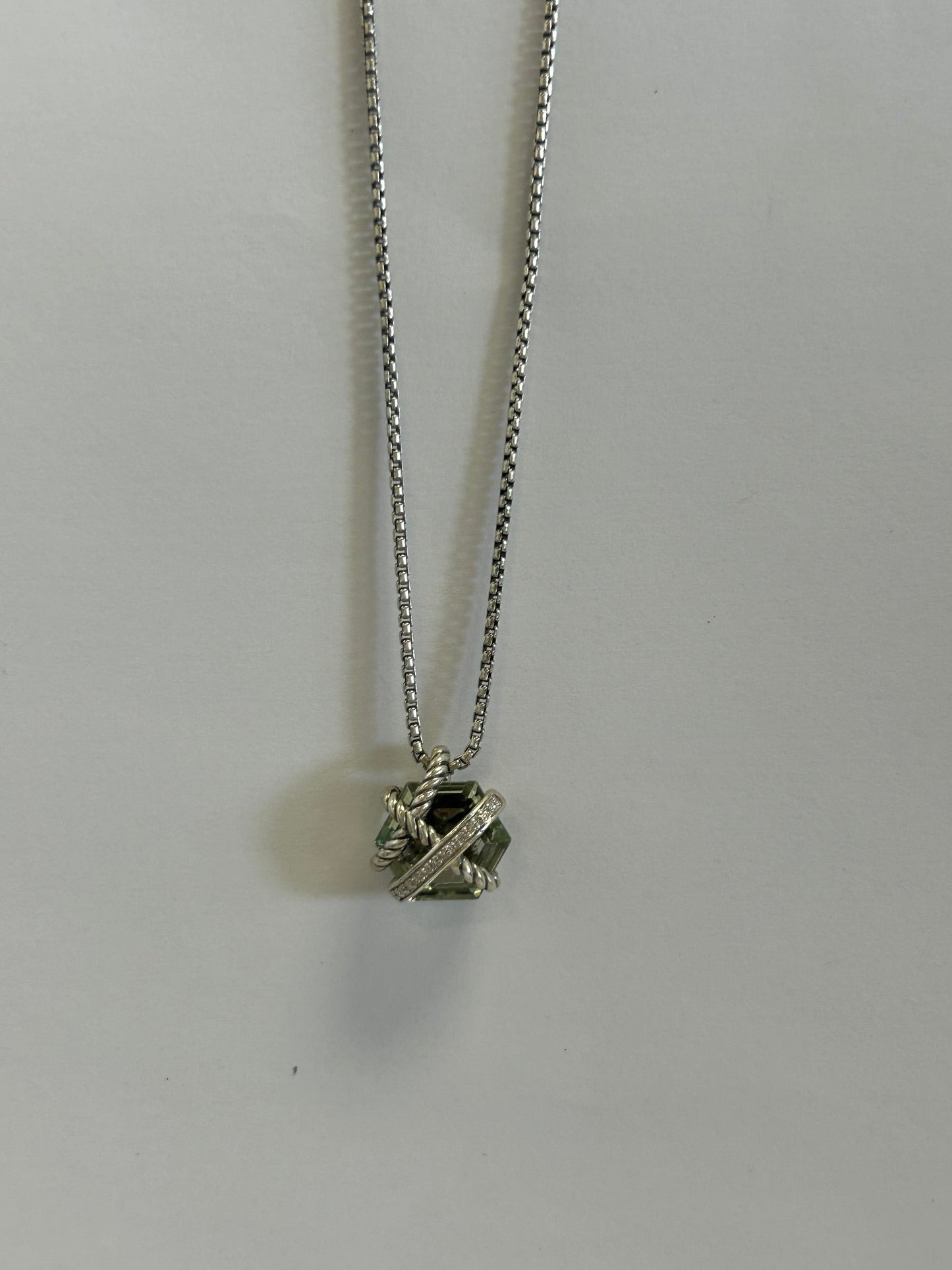 David Yurman Prasiolite and Diamond Necklace