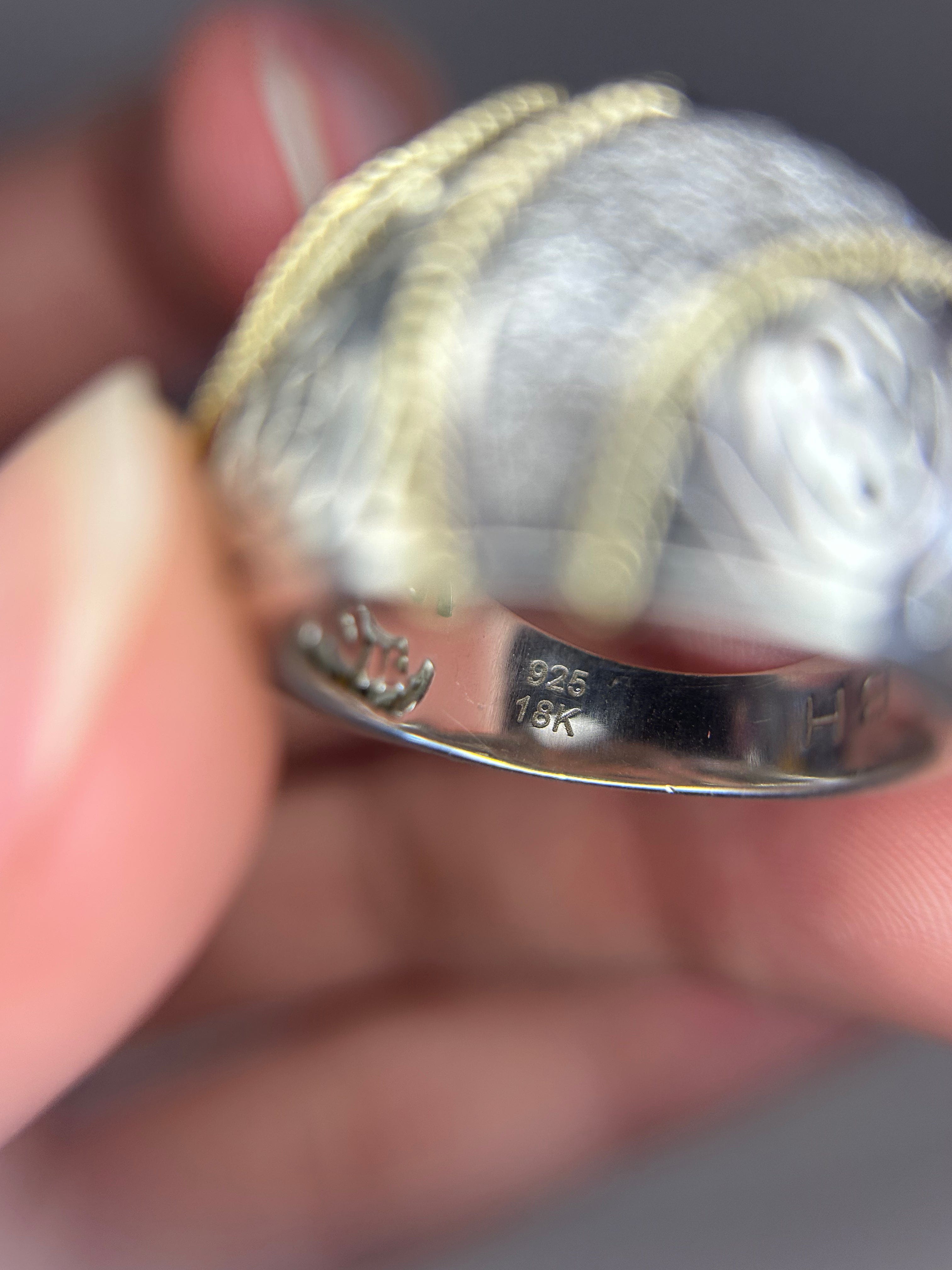 Balissima Sterling 18k Gold 0.25ct Diamond Ribbon Statement Ring