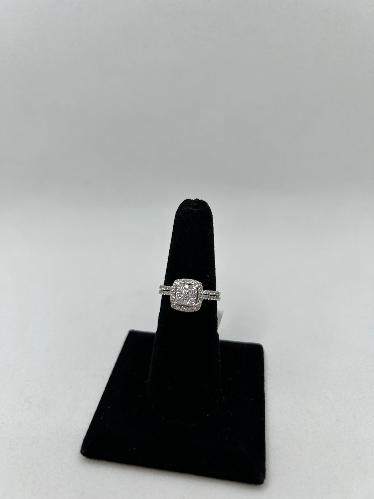 Diamond Cluster Engagement Ring with Band