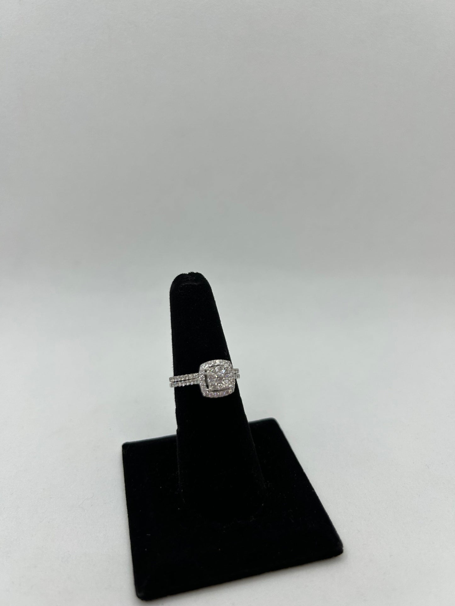 Diamond Cluster Engagement Ring with Band