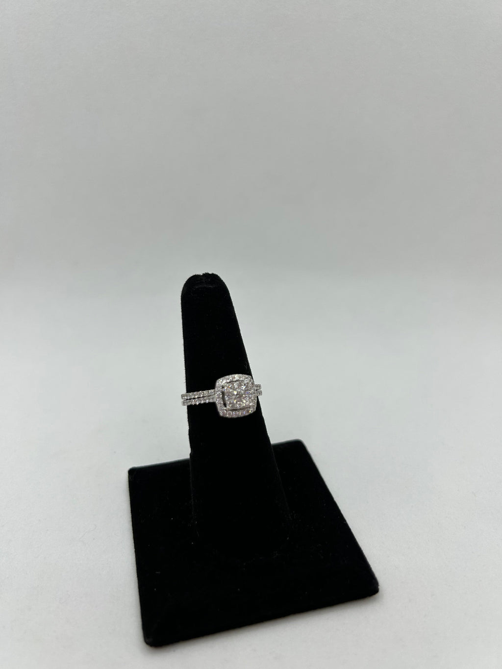 Diamond Cluster Engagement Ring with Band