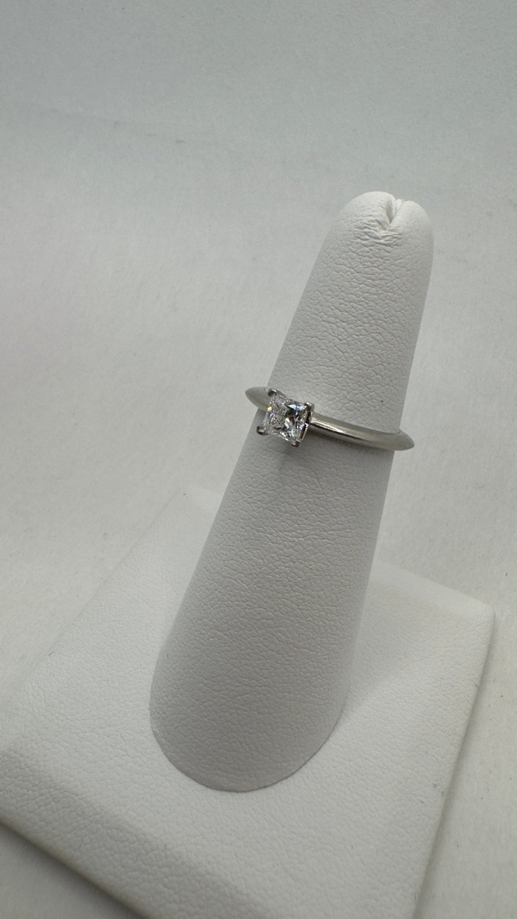 Tiffany & Co Platinum Princess Cut Natural Diamond Engagement Ring