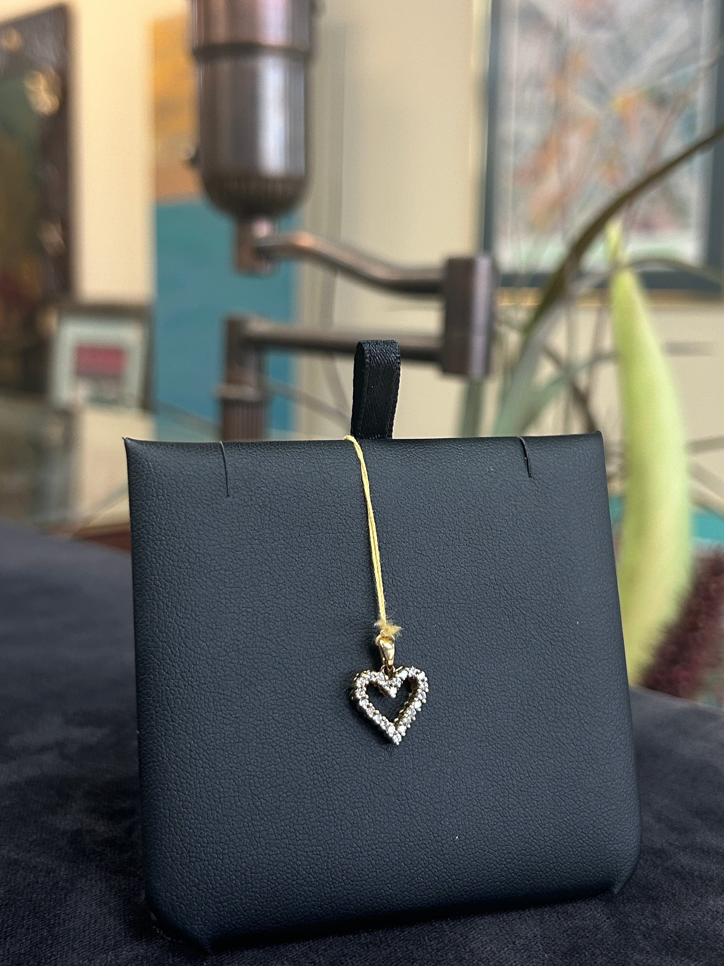 Diamond Heart 18K Yellow Gold Pendant Charm