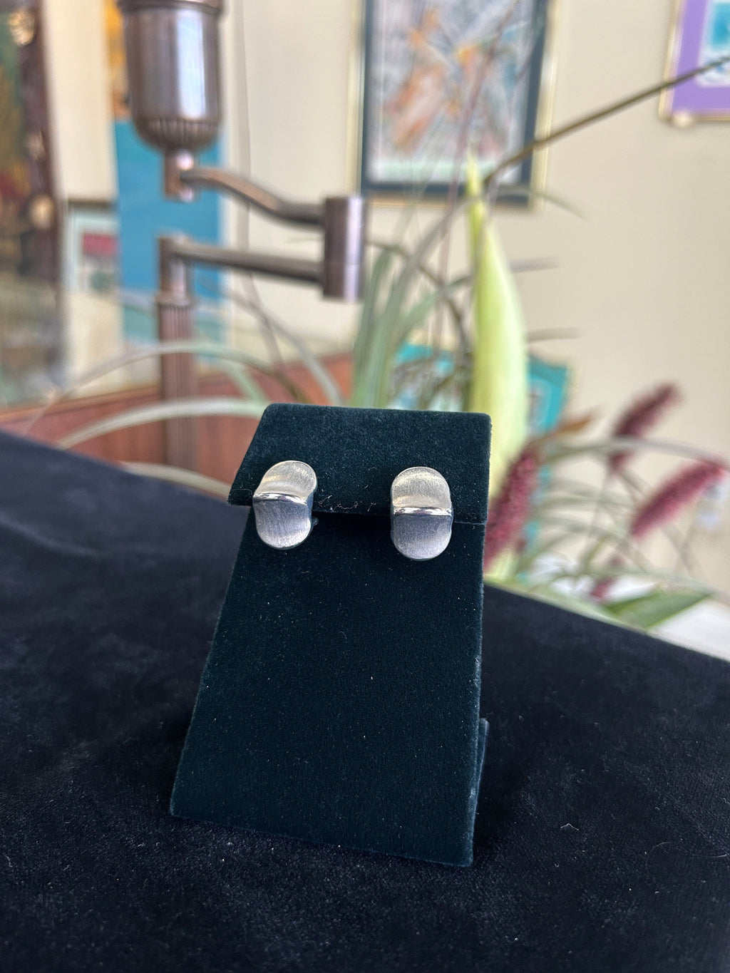 WHITE GOLD HALF HOOP EARRINGS