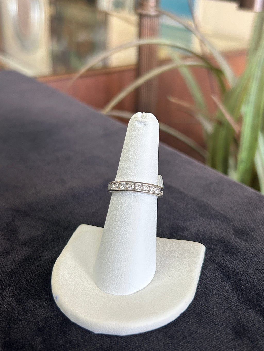 White Gold Diamond Channel Set Band