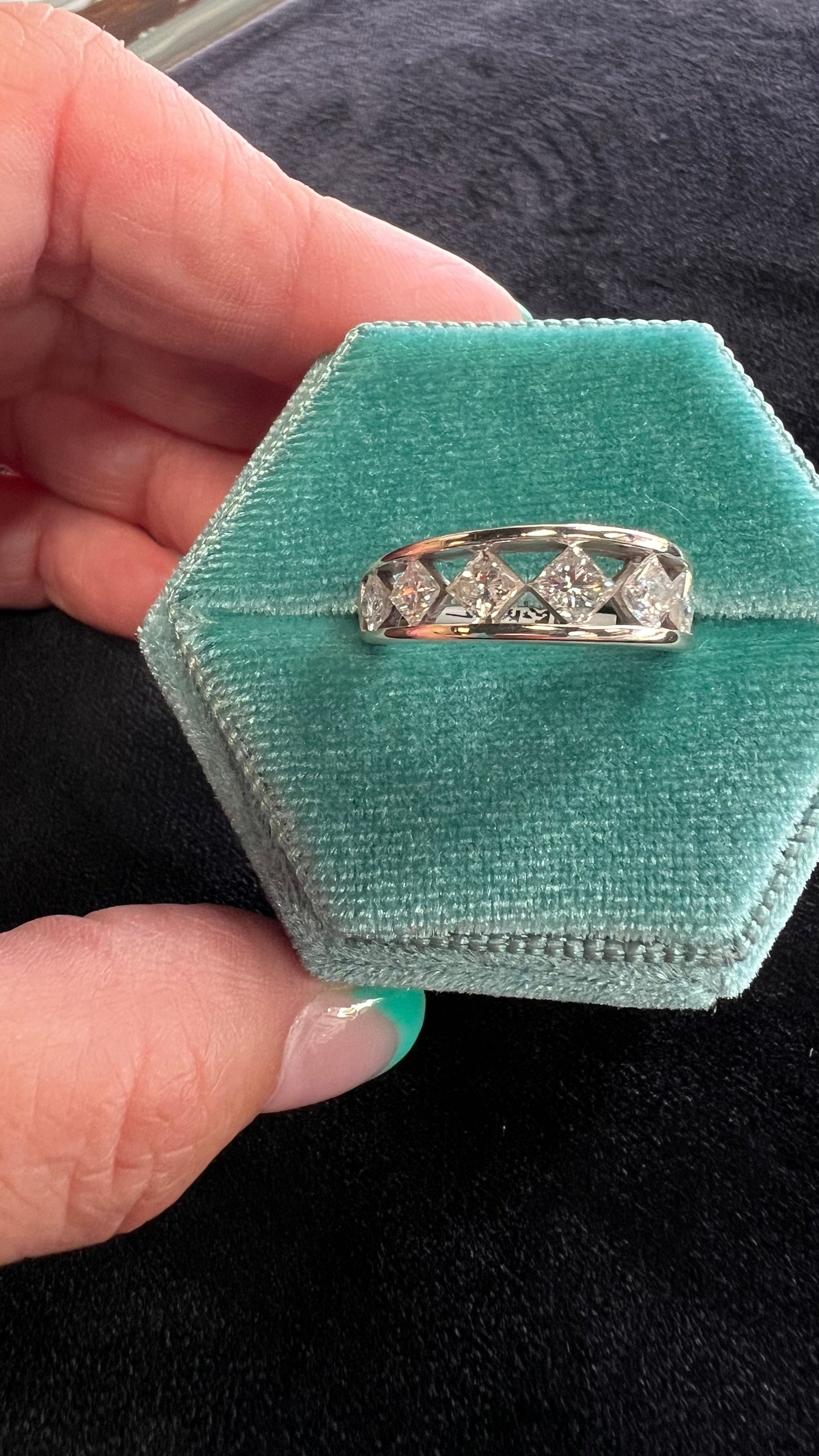Unique Seven Stone Princess Cut Women's Ring