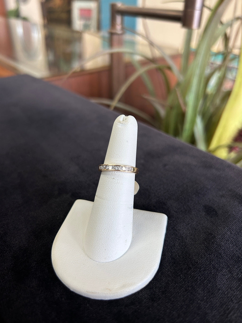 Princess Cut Diamond Yellow Gold Band