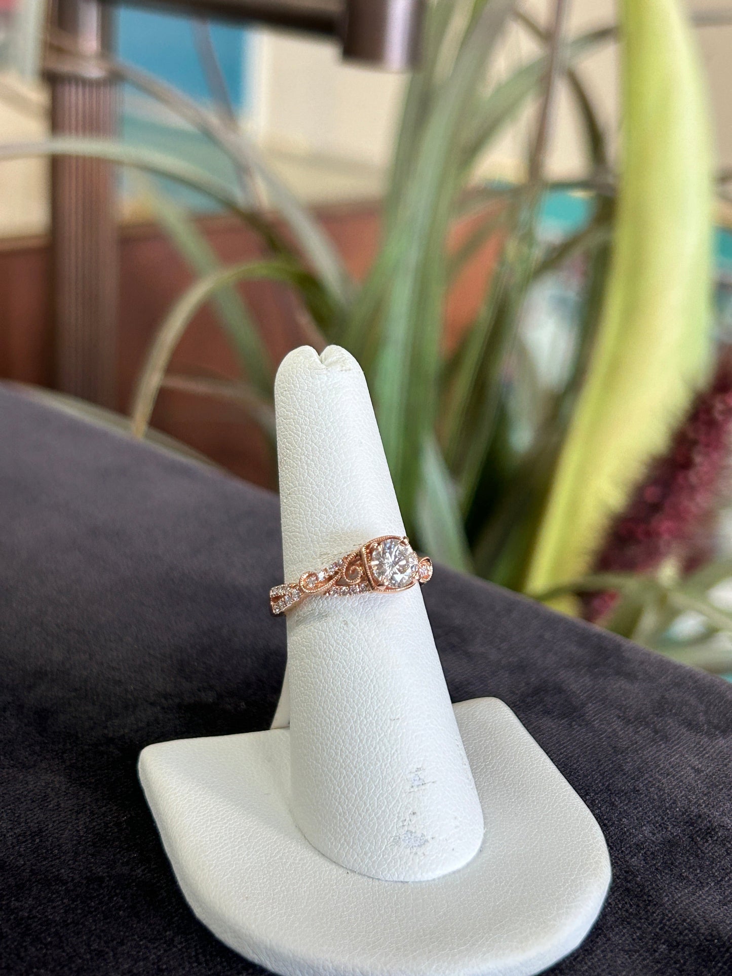 Valina Rose Gold .70 Round Cut Brilliant Engagement Ring