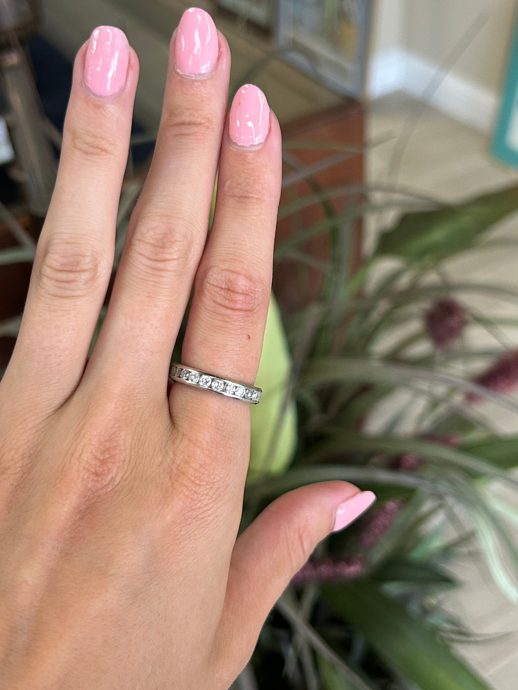 White Gold Diamond Channel Set Band