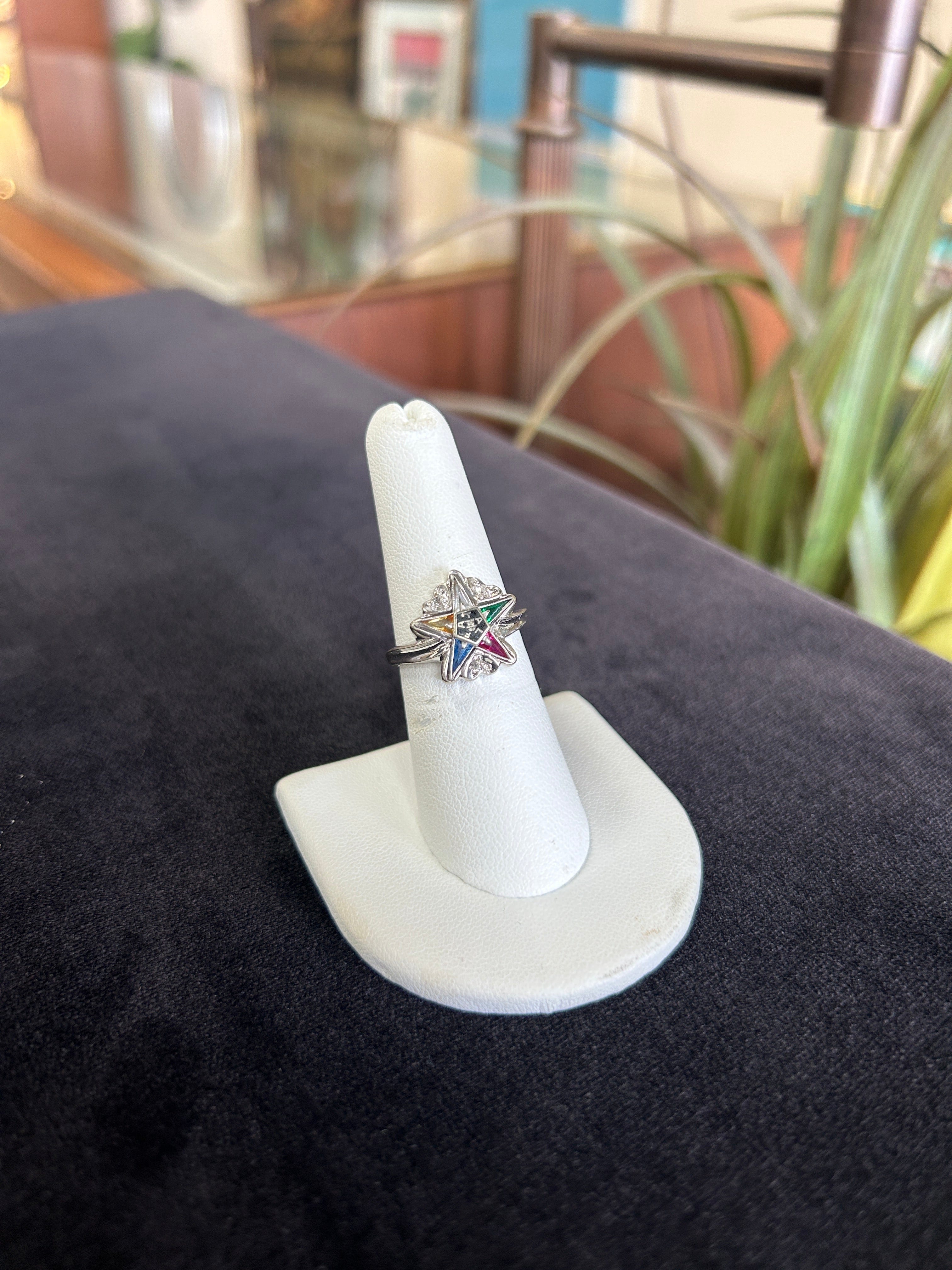 White Gold Women's Eastern Star Ring