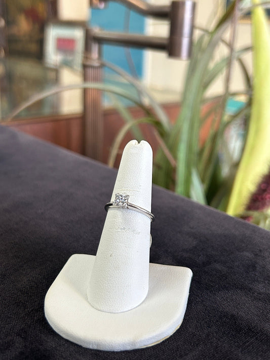 Platinum Solitaire Princess Cut Diamond Engagement Ring
