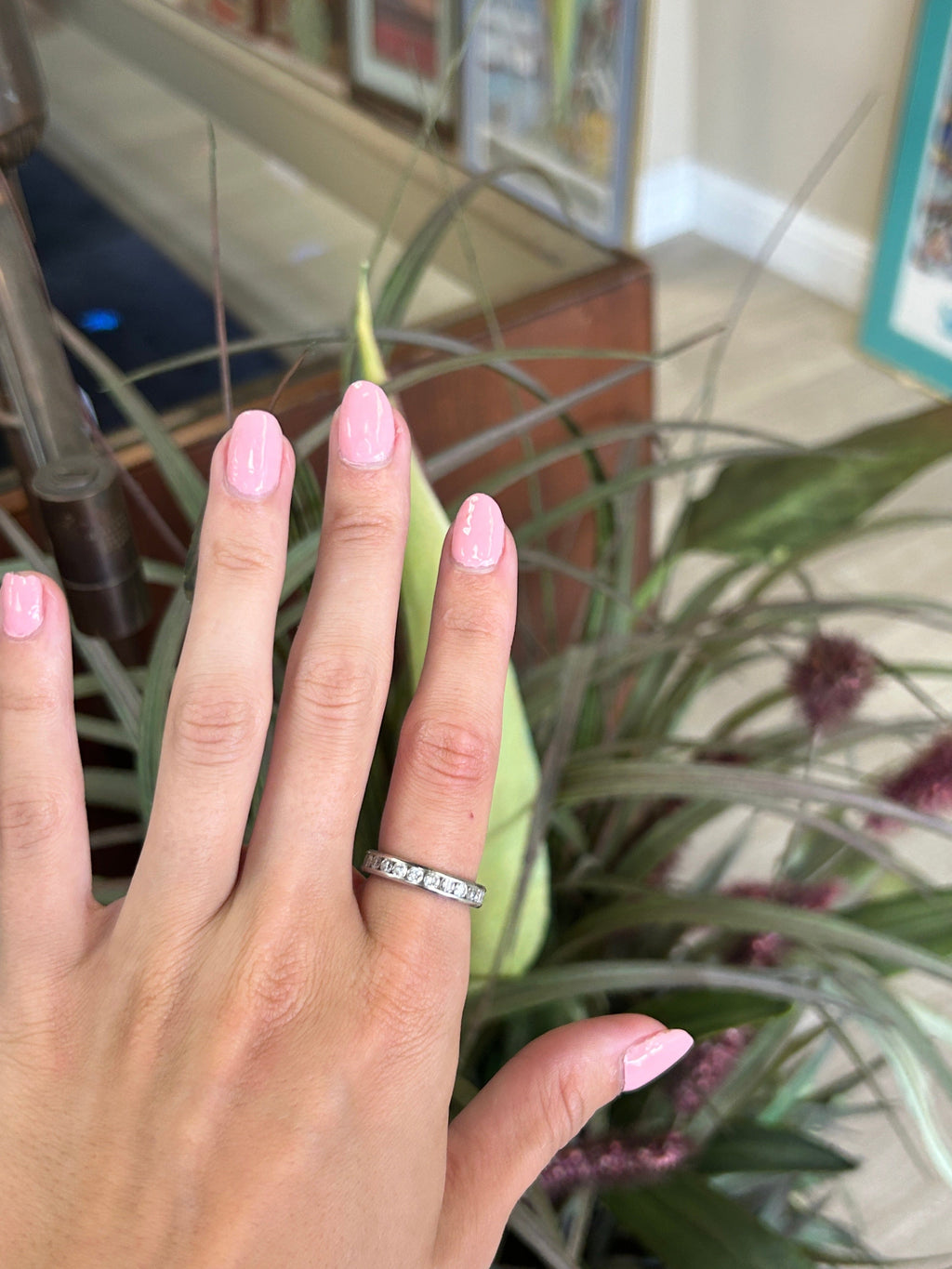 White Gold Diamond Channel Set Band